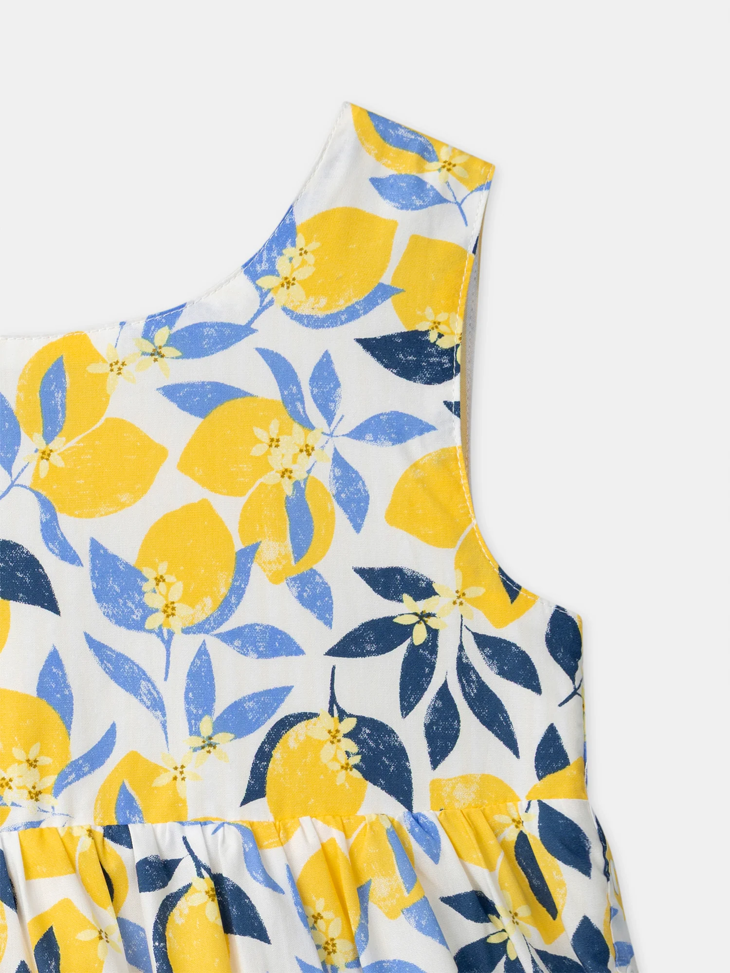 Robe réversible imprimée citrons ou à rayures jaunes Fille - Image 9