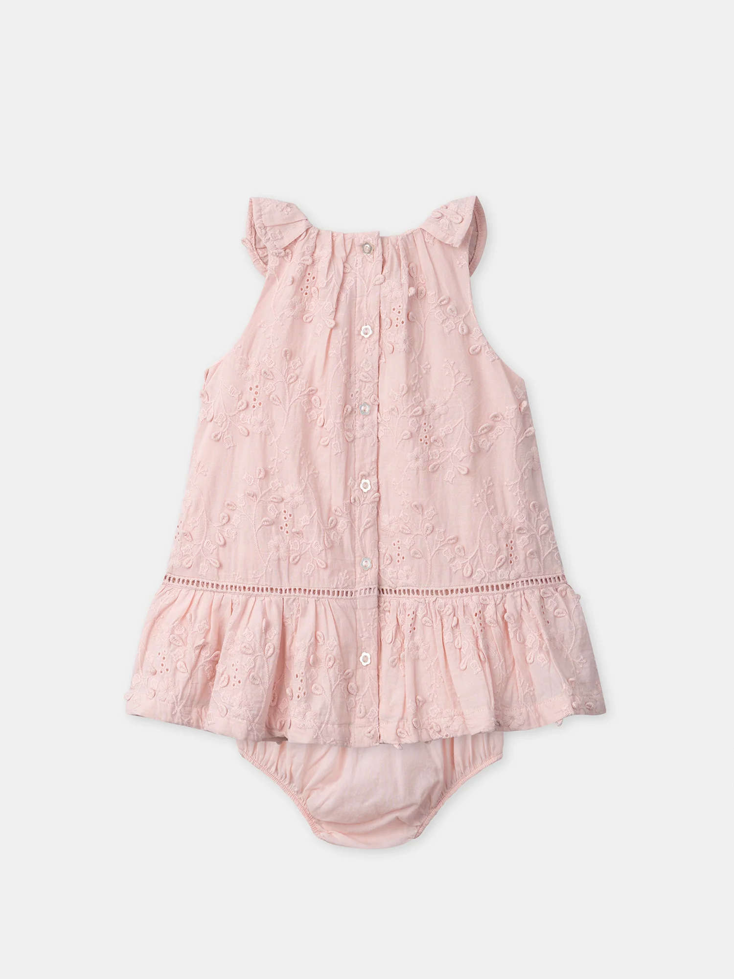 Robe rose à broderies fleurs Bébé Fille - Image 7