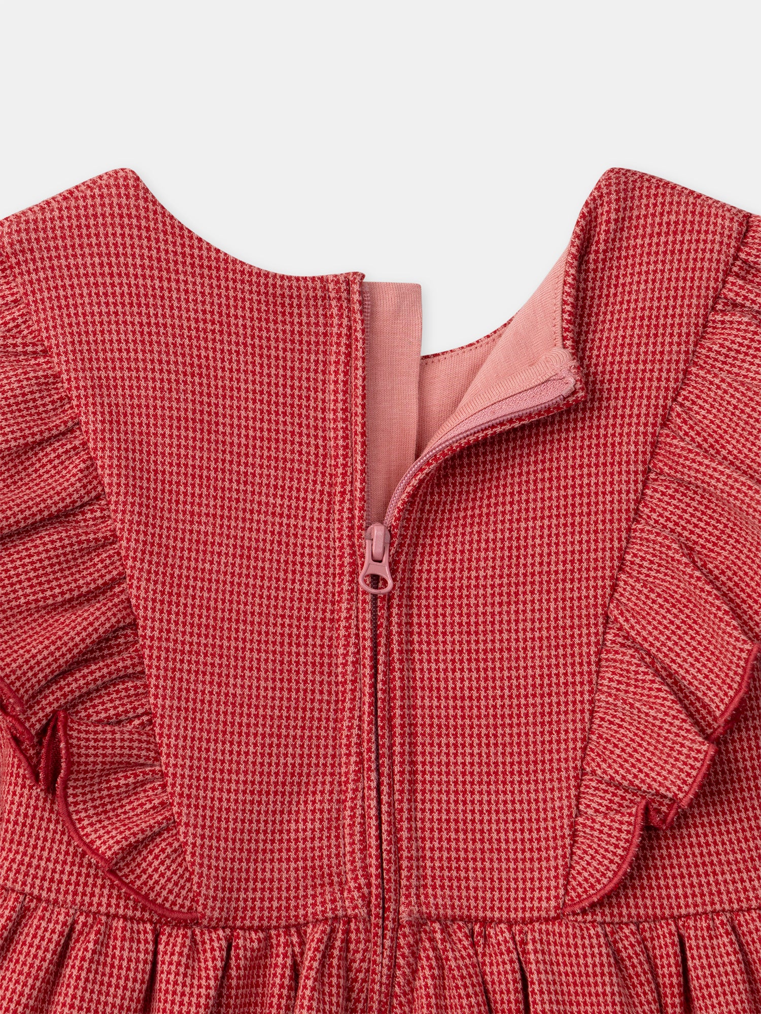 Robe rose à volants et broderies pommes Fille - Image 6