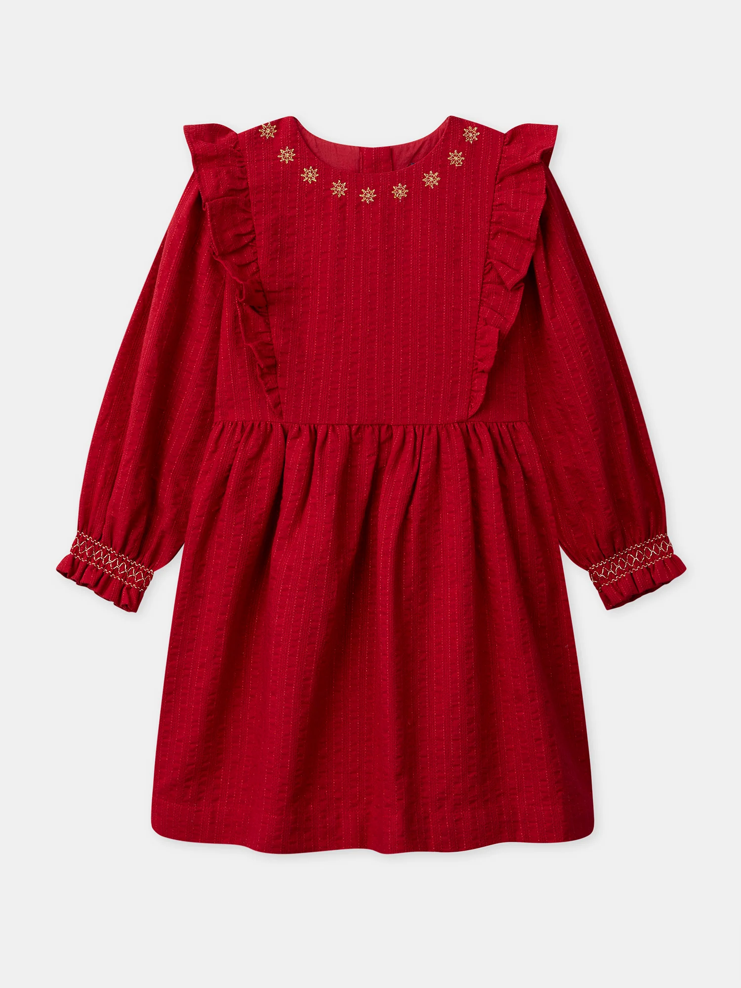 Robe Noël rouge à volants Fille