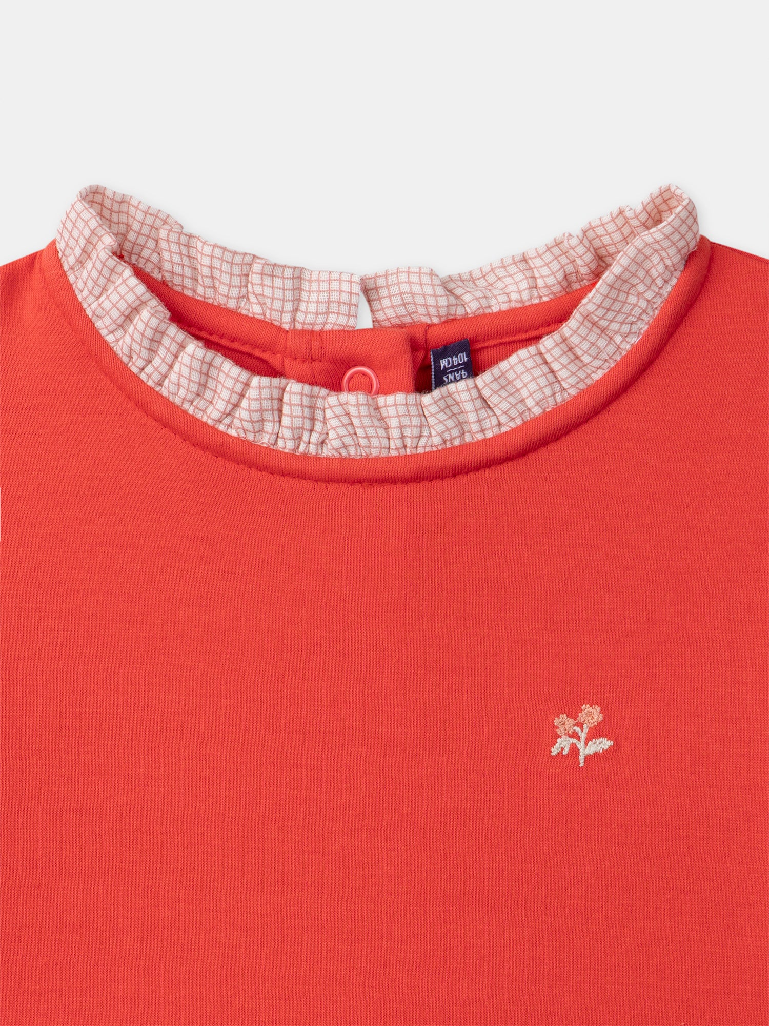 Robe bi-matière rose et à carreaux Fille - Image 6