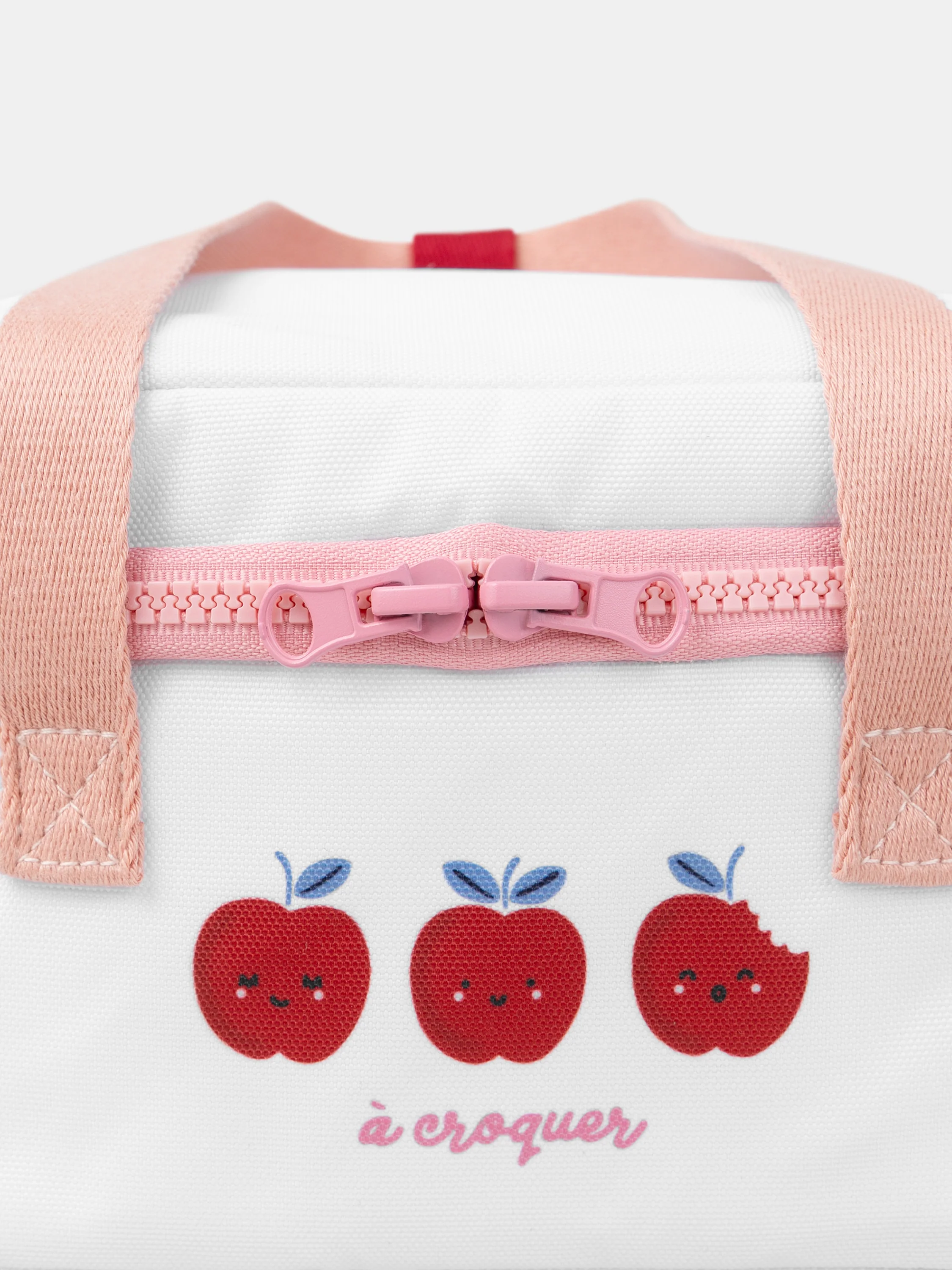 Sac à lunchbox rose et blanc imprimé pommes Bébé Fille - Image 5