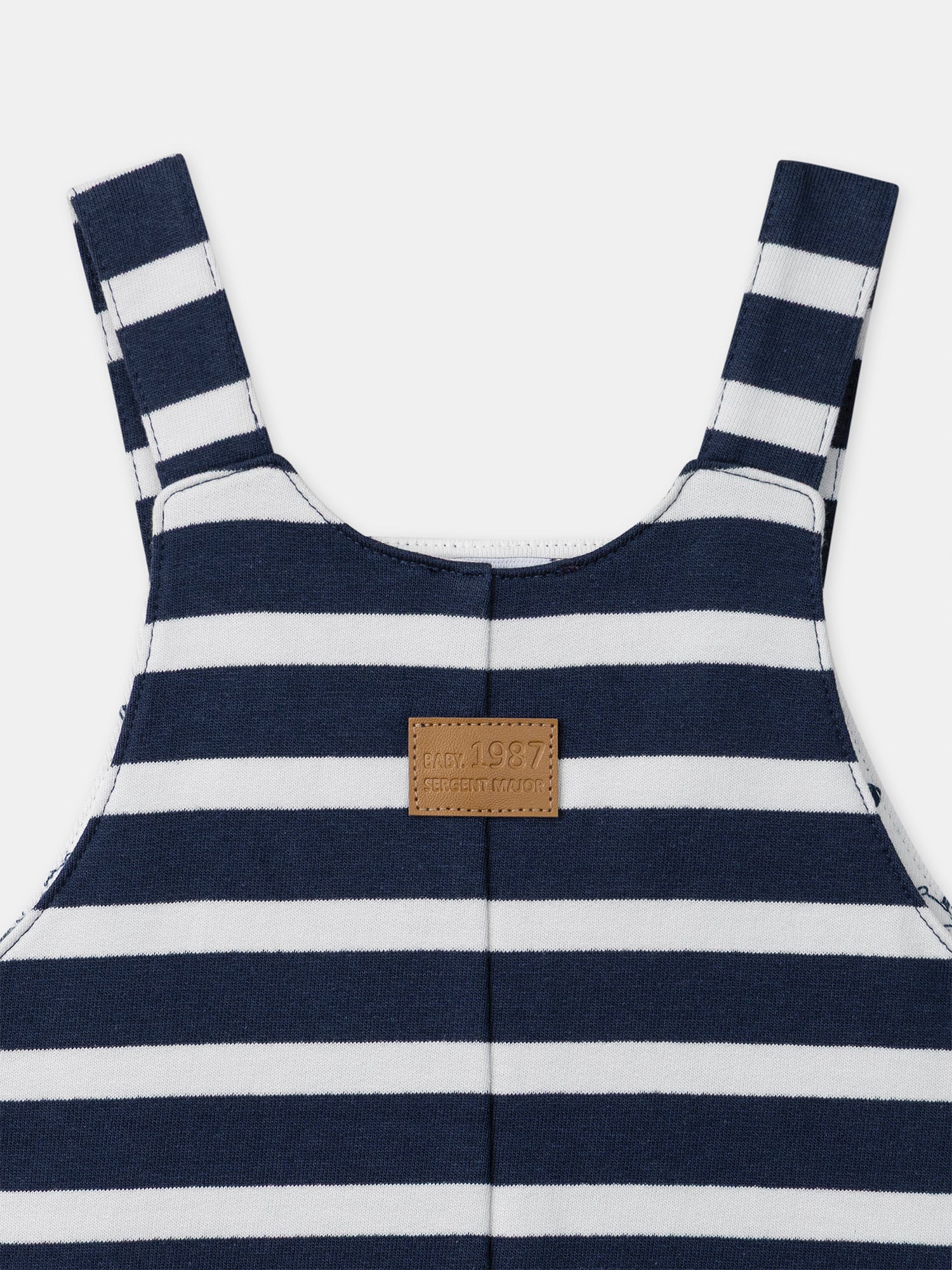 Salopette à rayures bleu marine et patch raton laveur Bébé Garçon - Image 5
