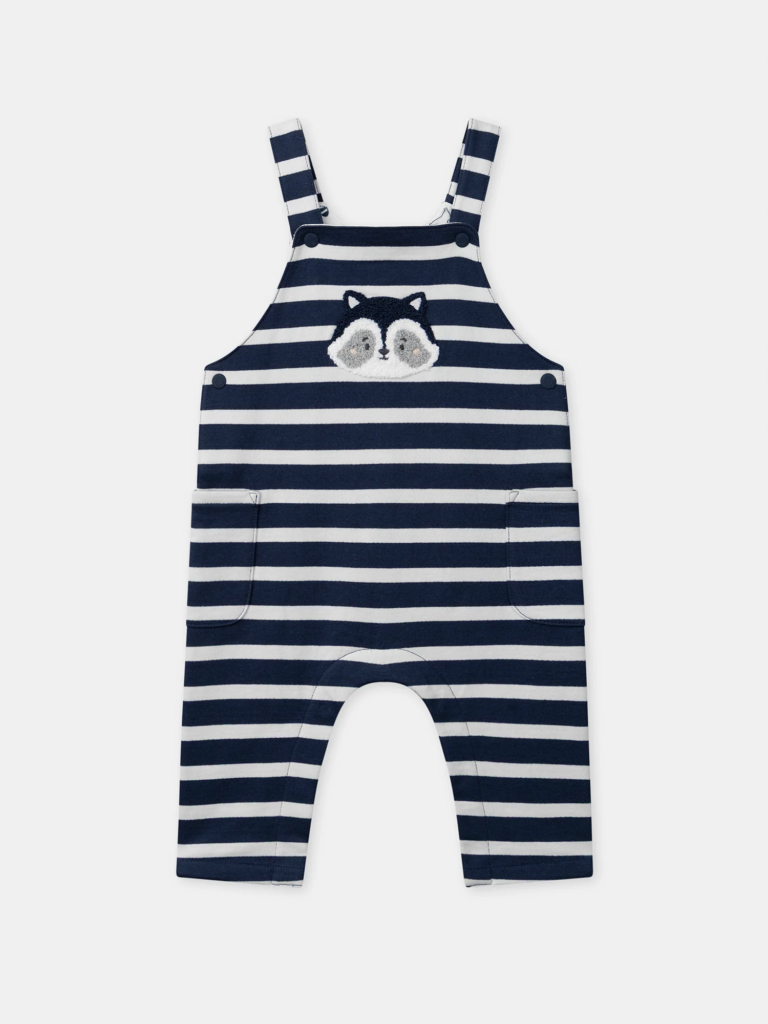 Salopette à rayures bleu marine et patch raton laveur Bébé Garçon - Image 6