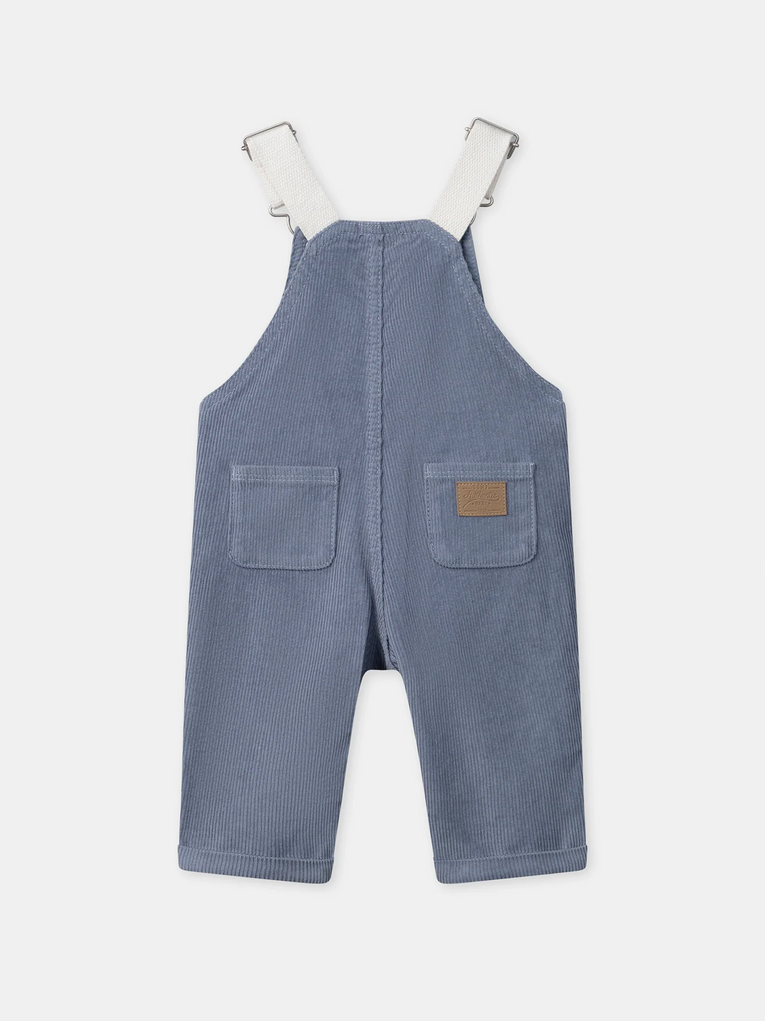 Salopette bleue grisé en velours Bébé Garçon - Image 8