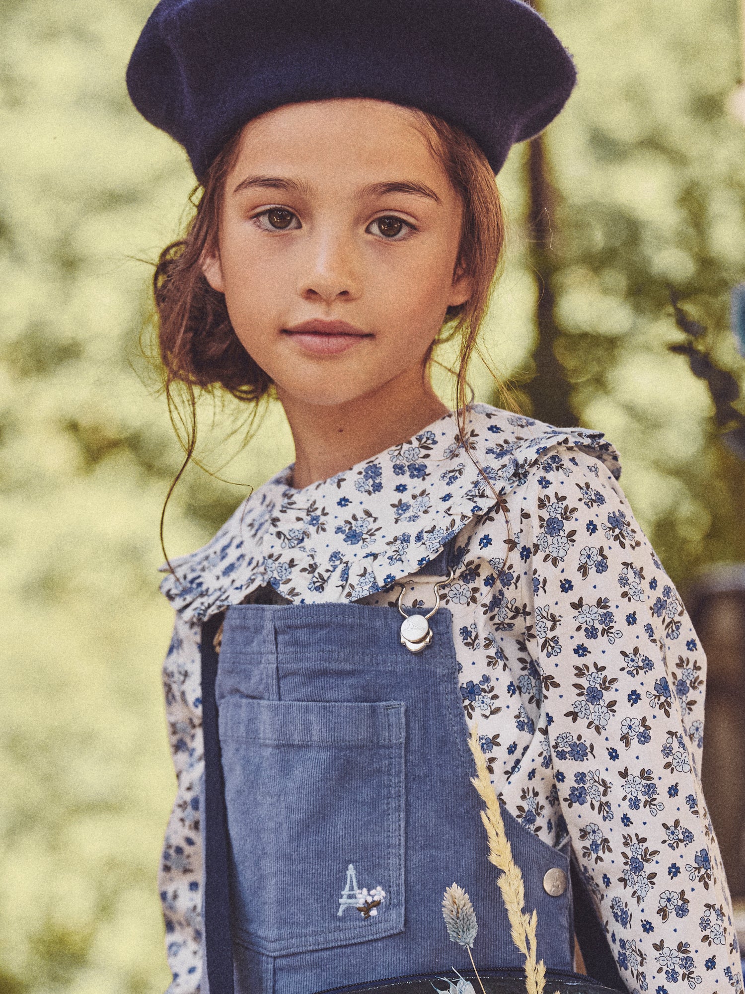 Salopette robe bleue en velours Fille - Image 3