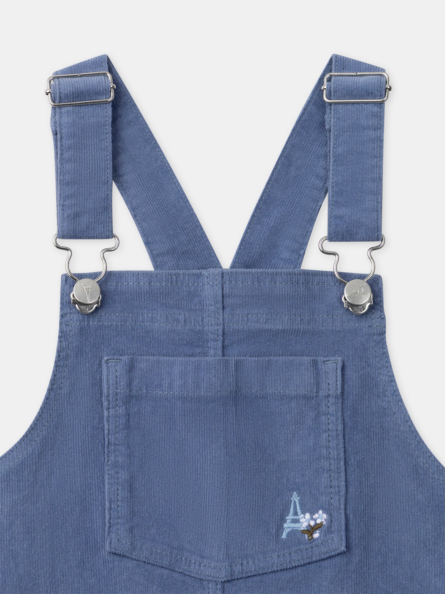Salopette robe bleue en velours Fille - Image 5