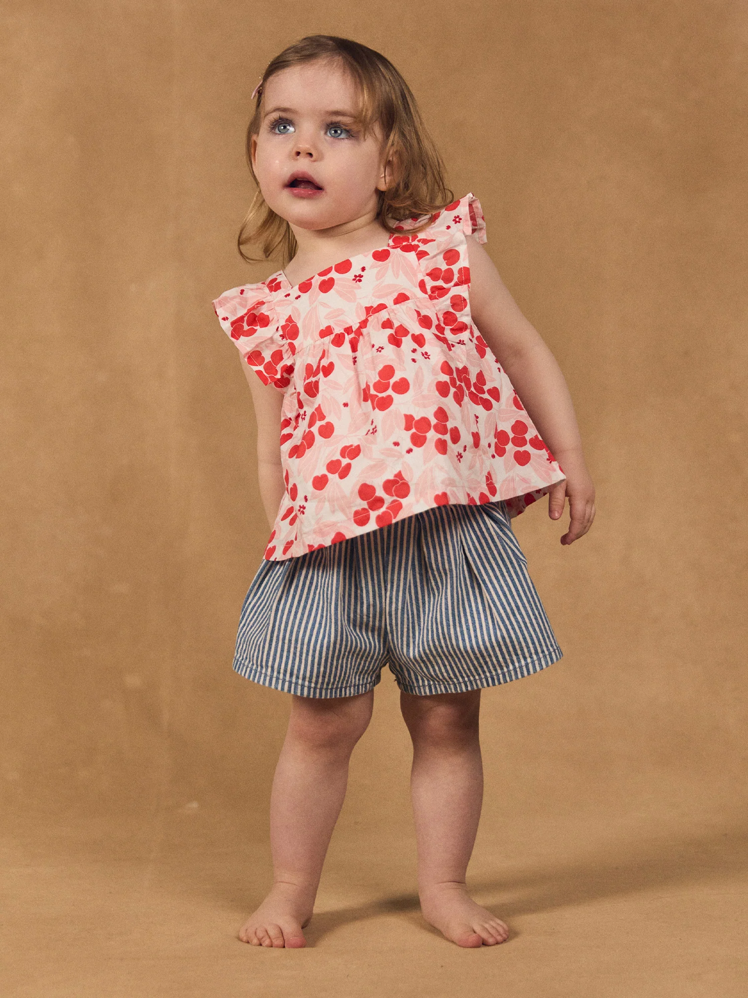 Short à rayures denim Bébé Fille - Image 3