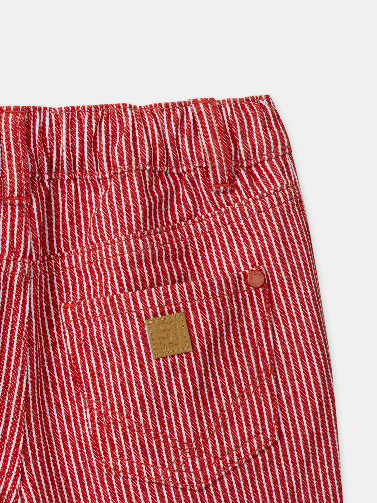 Short à rayures rouges Garçon - Image 7