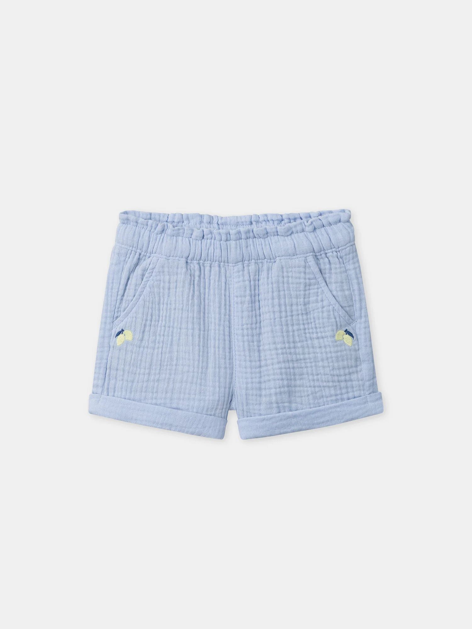 Short bleu ciel  Bébé Fille