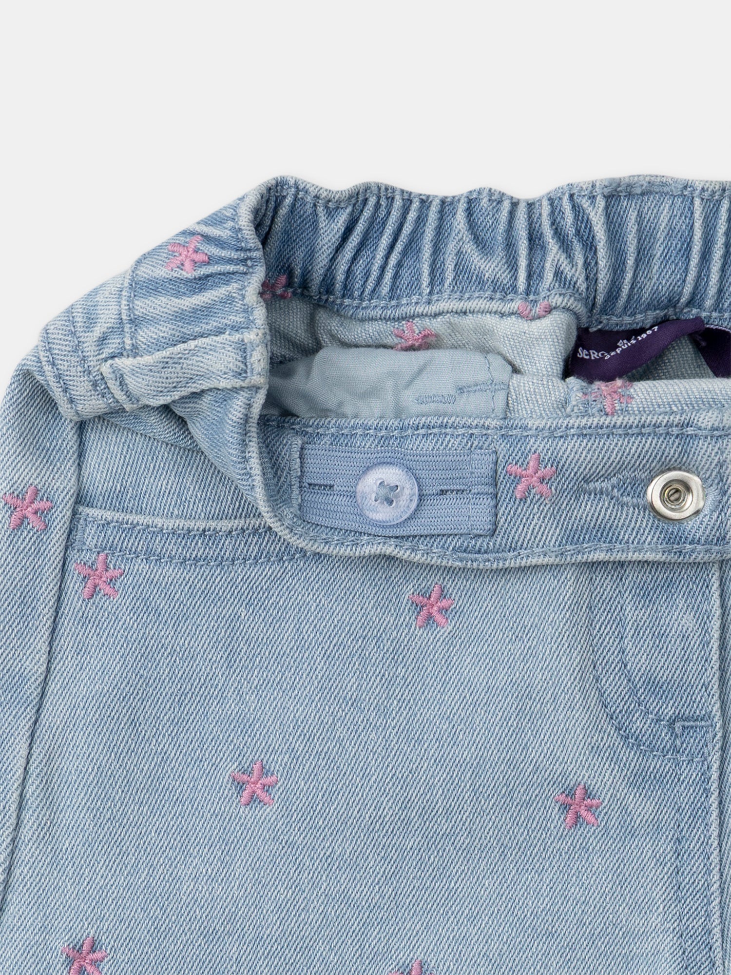 Short denim à broderies fleurs Fille - Image 6