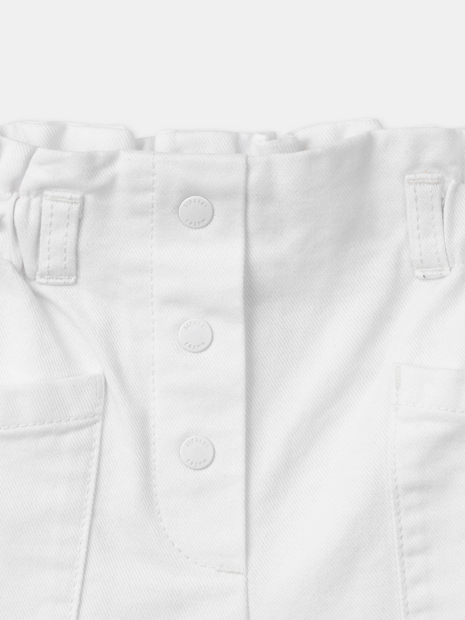 Short en jean blanc taille haute Fille - Image 5
