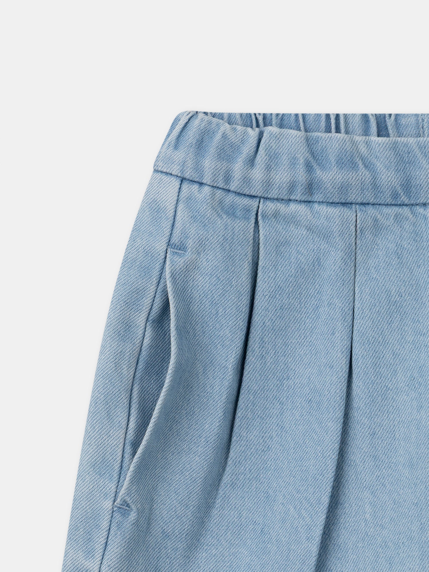 Short évasé en denim à broderies citrons Fille - Image 5
