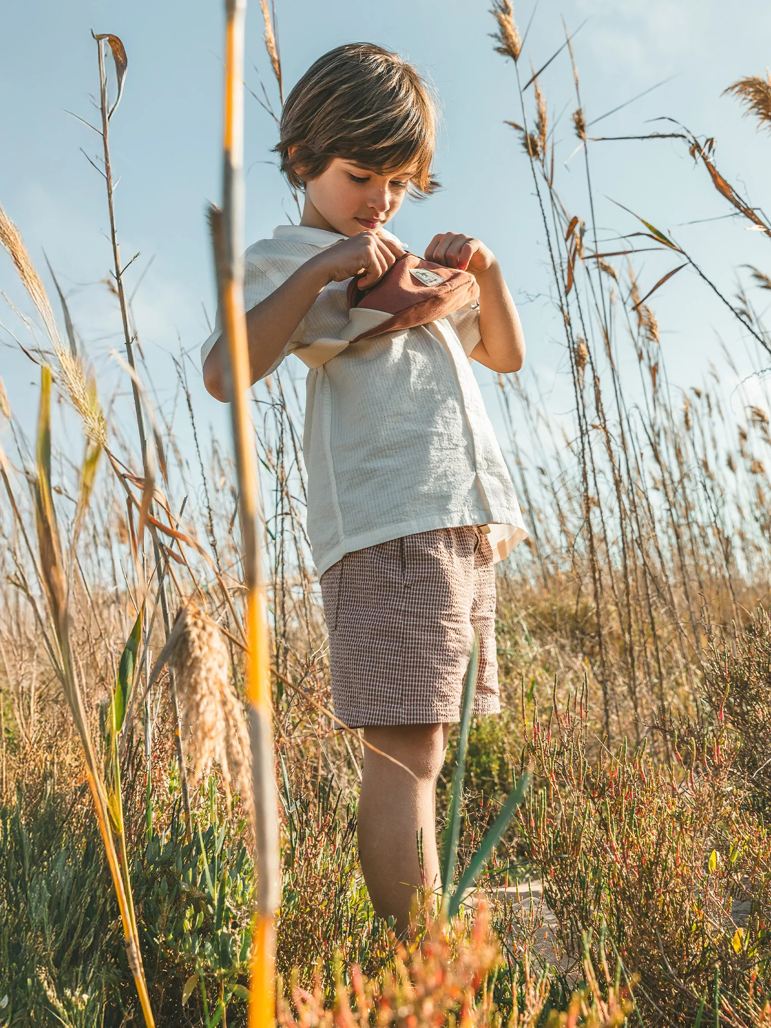 Short vichy marron Garçon - Image 3