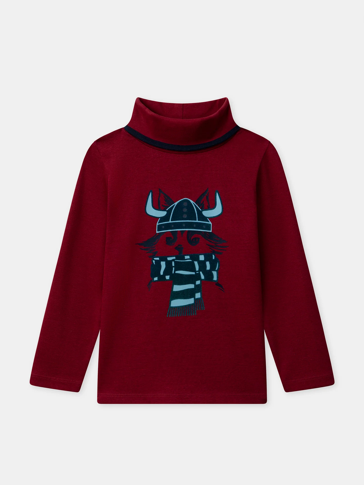 Sous pull à col roulé bordeaux Garçon