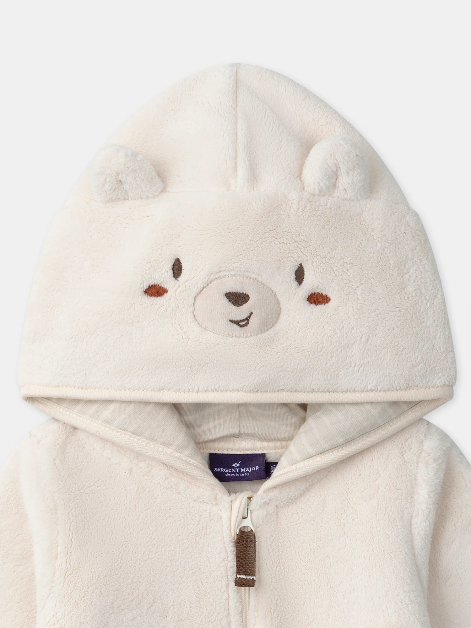 Combinaison écru à capuche ours Bébé Garçon - Image 2
