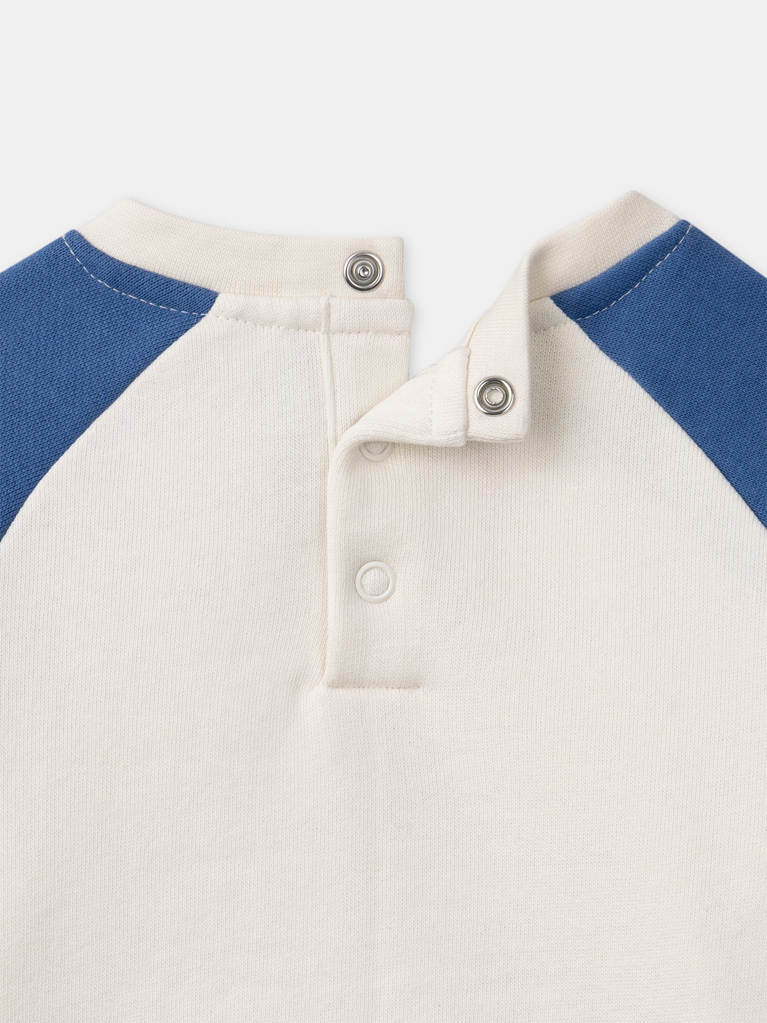 Sweat bleu et écru à broderie poussin Bébé Garçon - Image 3