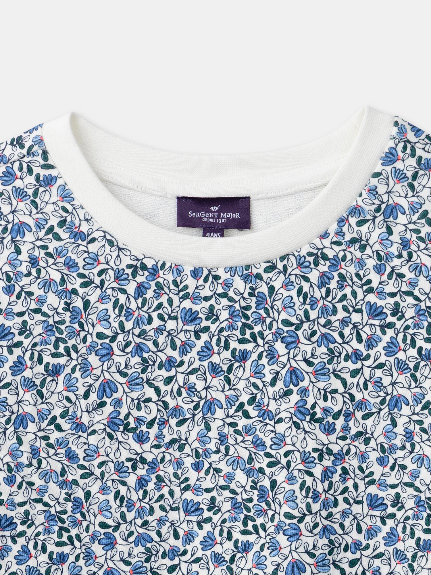 Sweat imprimé fleuri bleu à volants Fille - Image 5