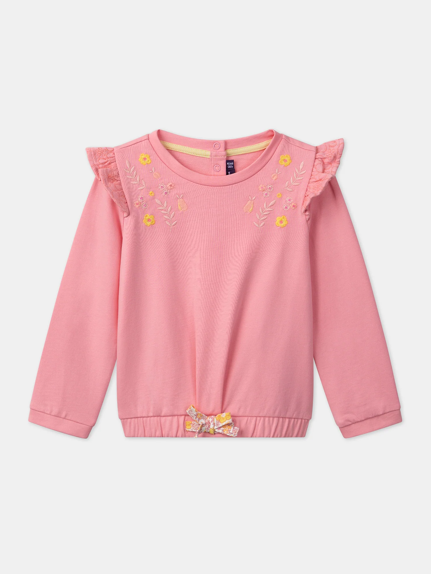 Sweat rose à volants