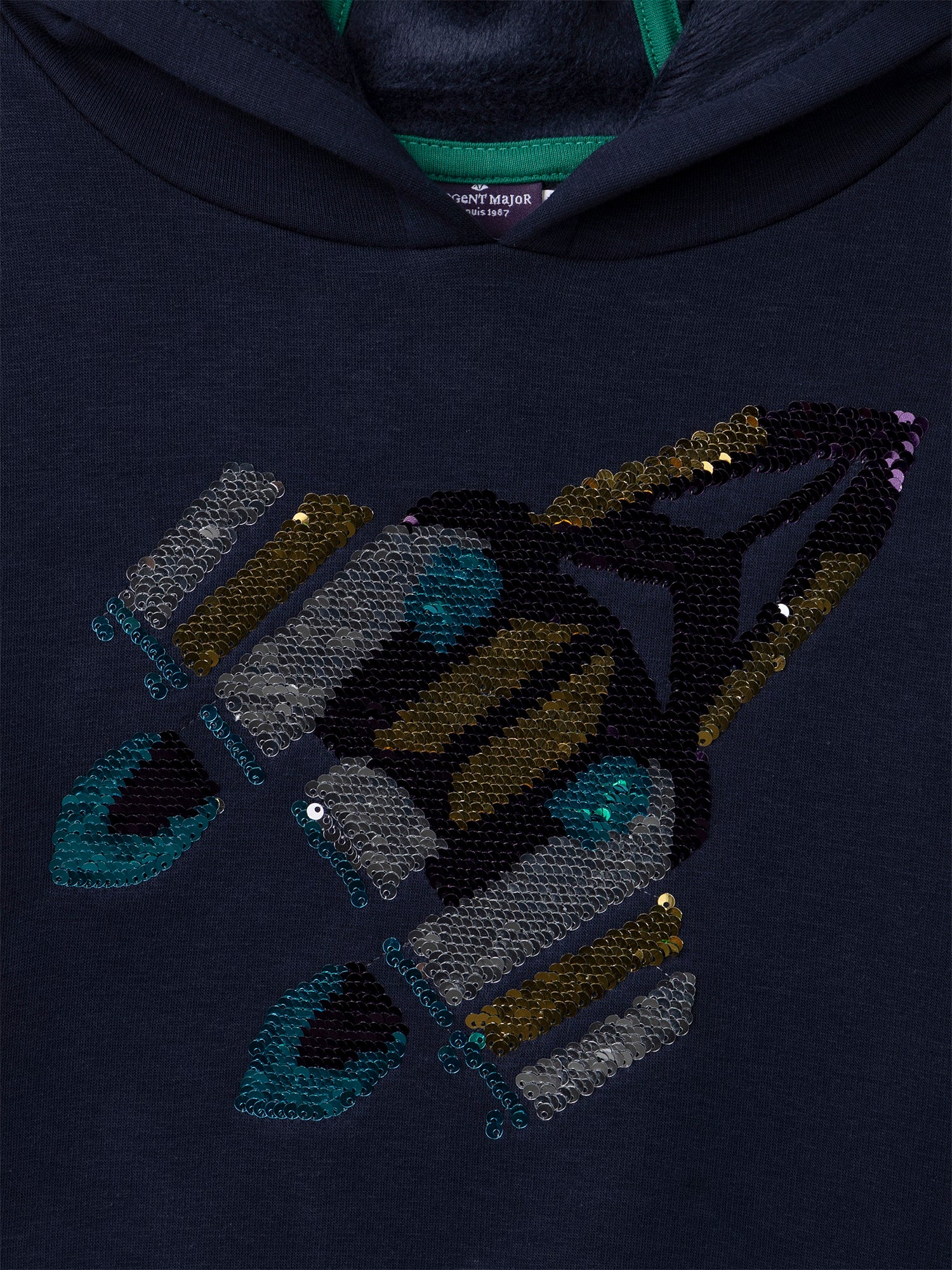 Sweat à capuche bleu à sequins fusée Garçon - Image 6