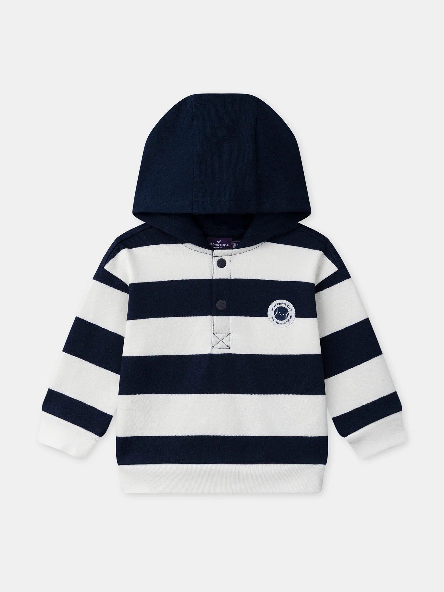 Sweat à capuche rayures bleues marines Bébé Garçon
