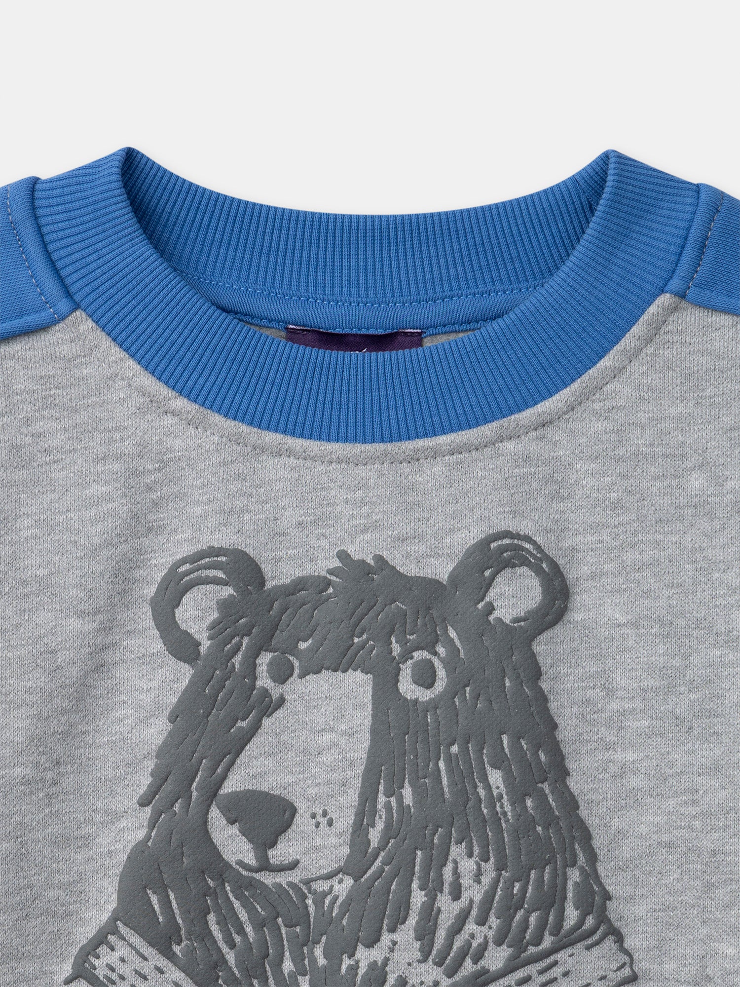 Sweat-shirt gris imprimé ours Garçon - Image 3