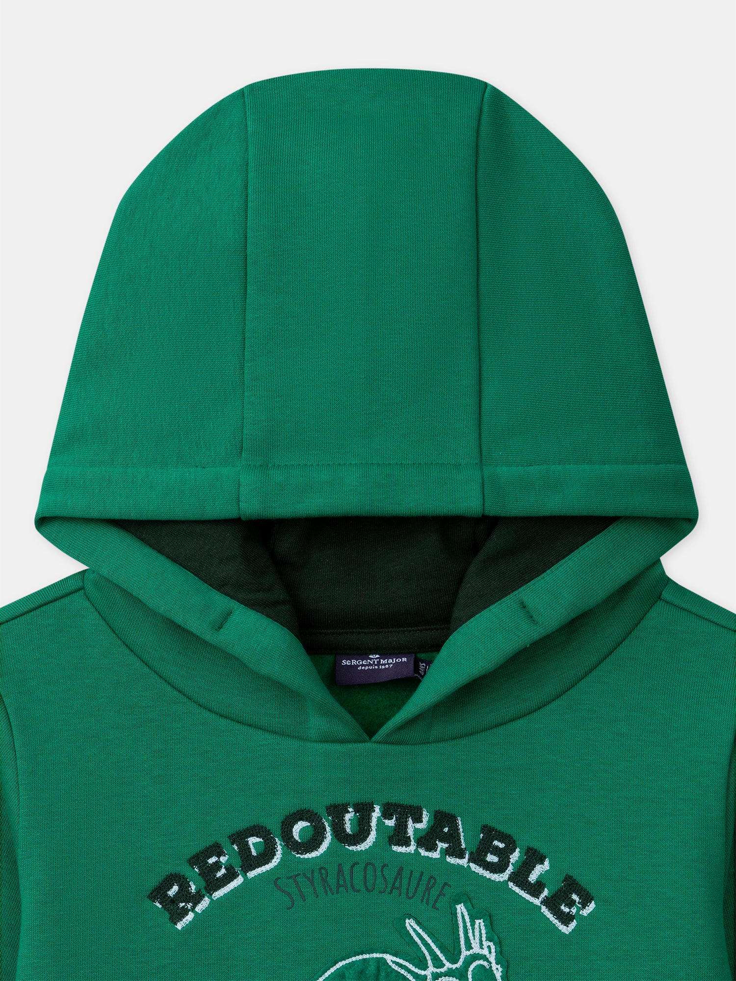 Sweat à capuche vert foncé avec patch dinosaure Garçon - Image 2