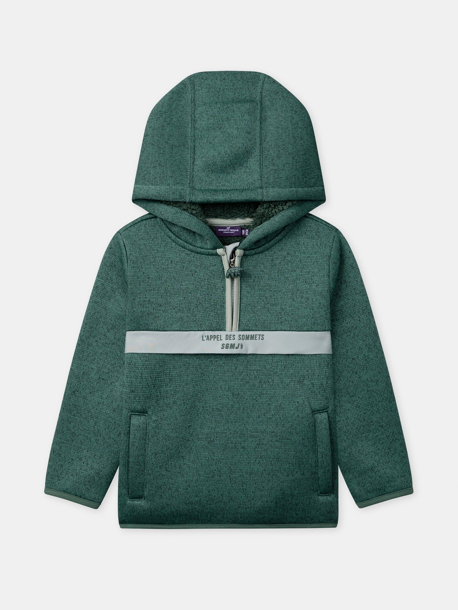 Sweat à capuche vert sapin Garçon