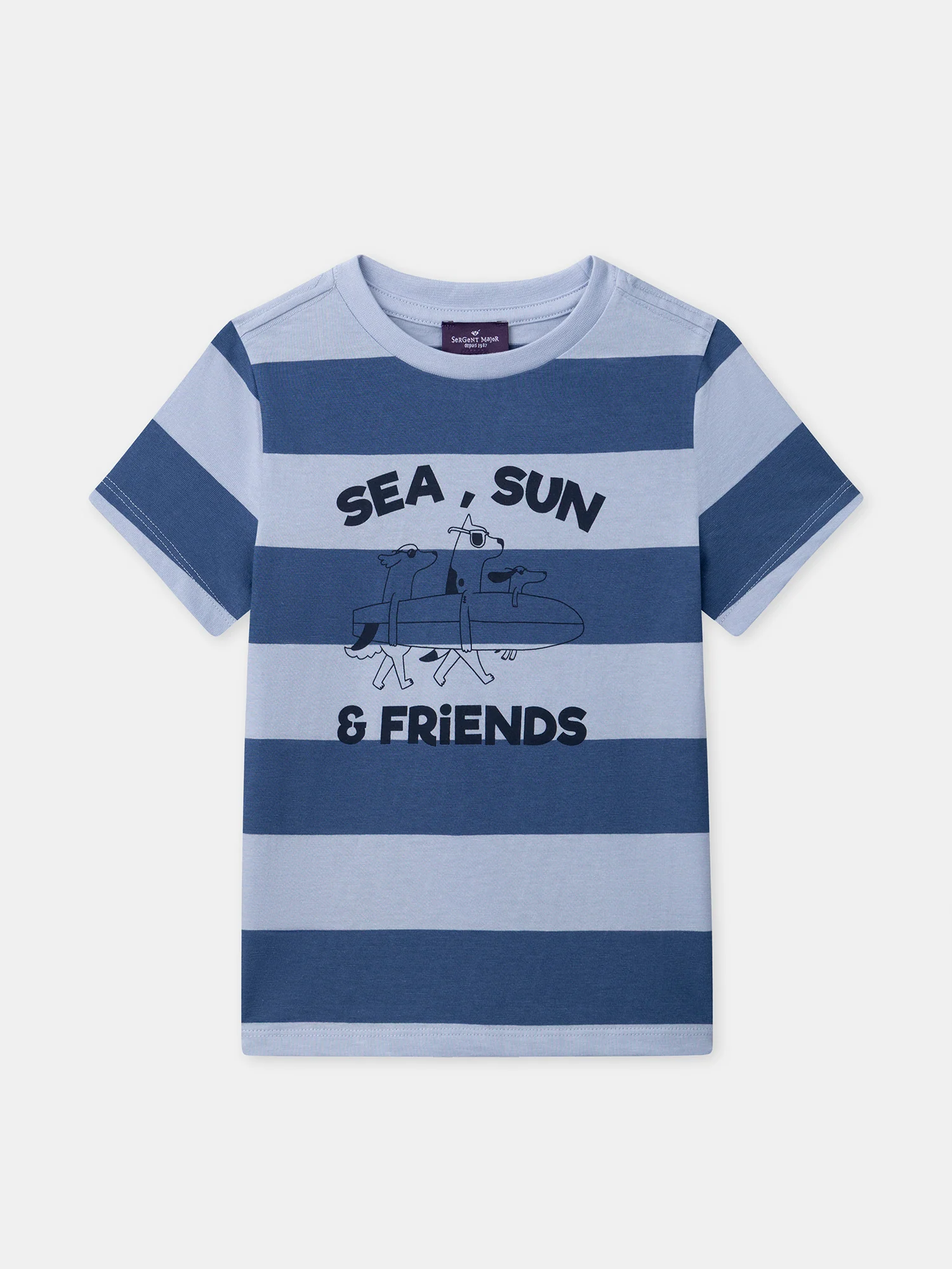 T-shirt à rayures bleues Garçon