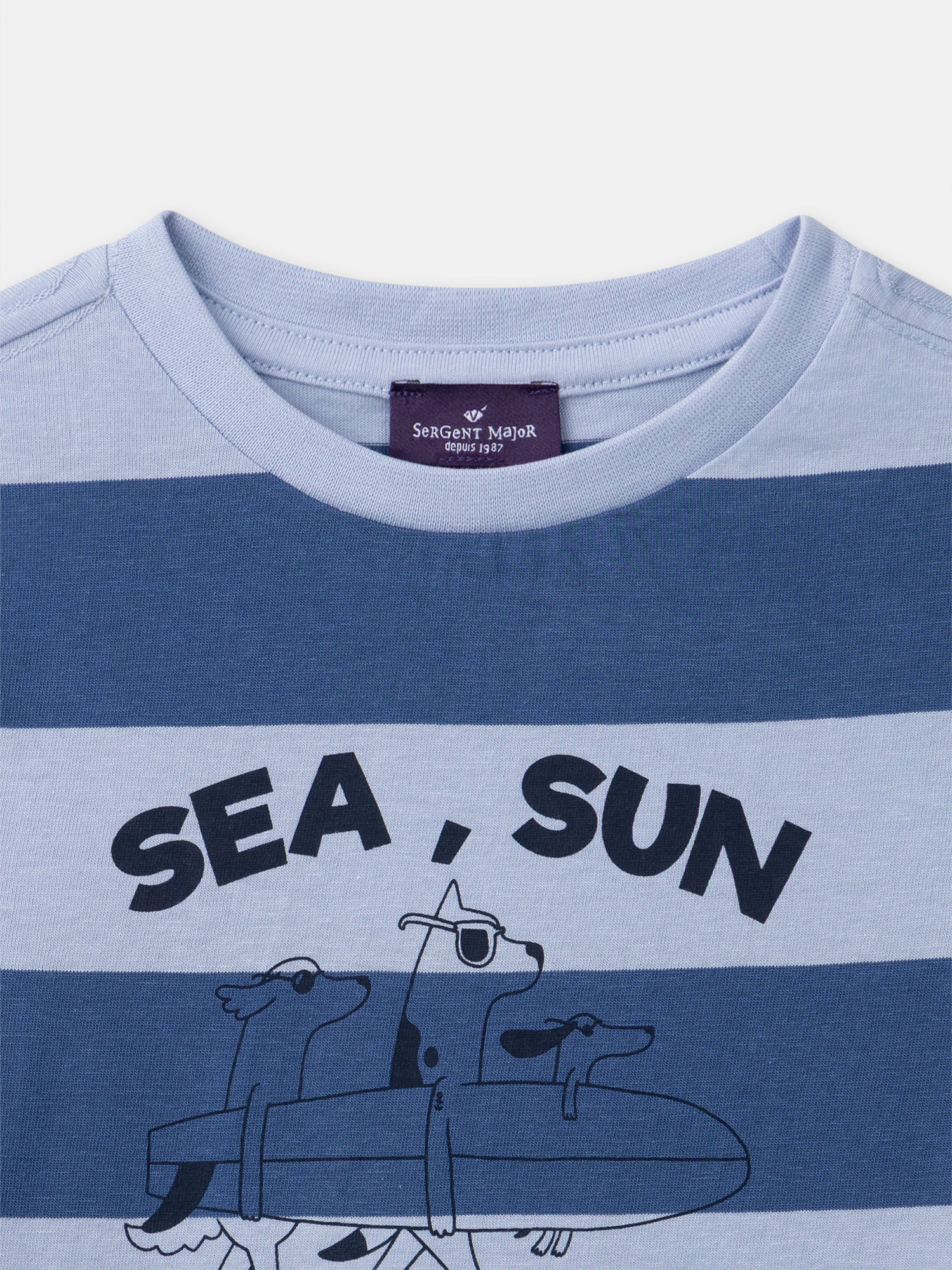 T-shirt à rayures bleues Garçon - Image 5