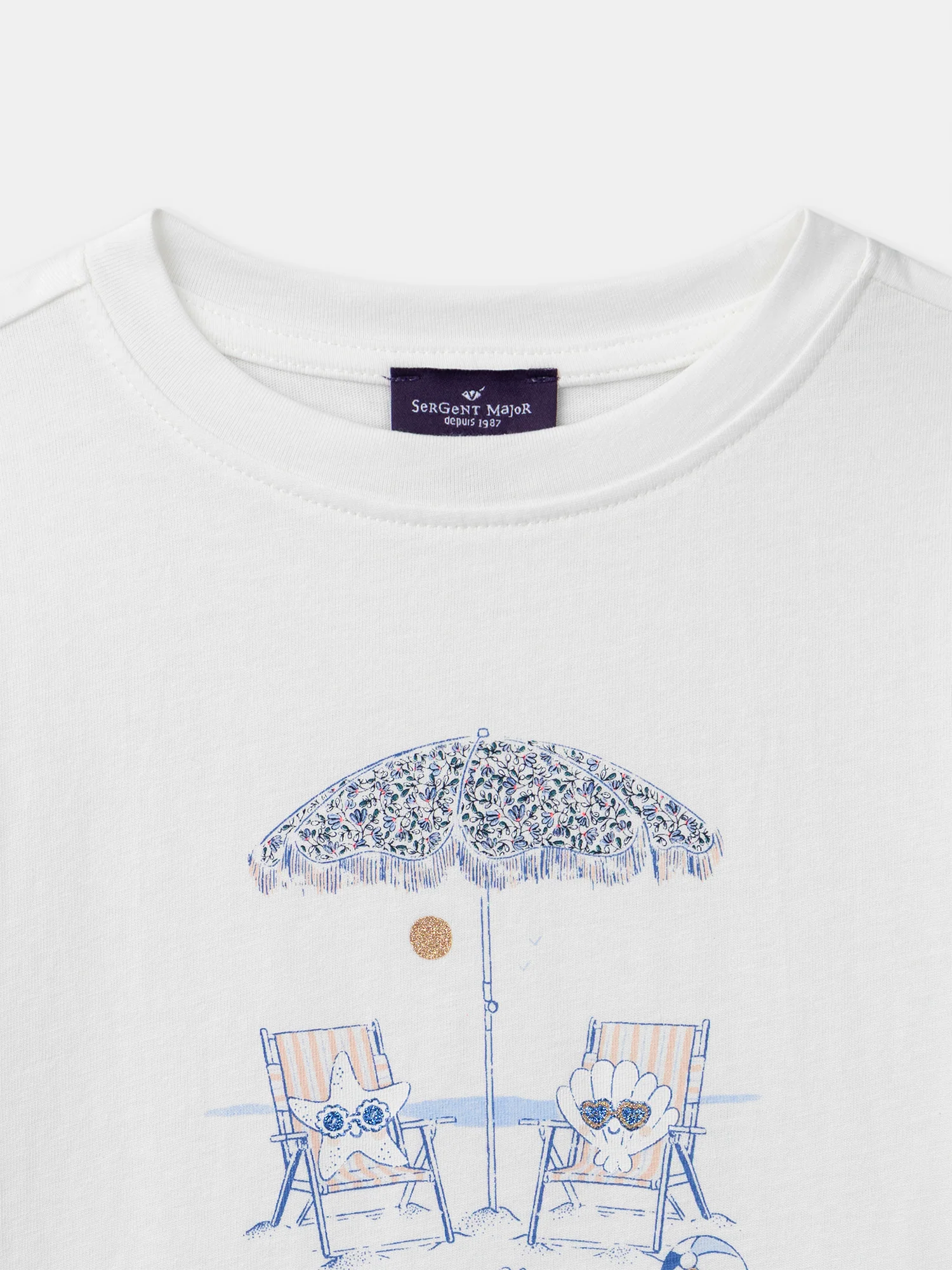 T-shirt blanc à volants Fille - Image 2