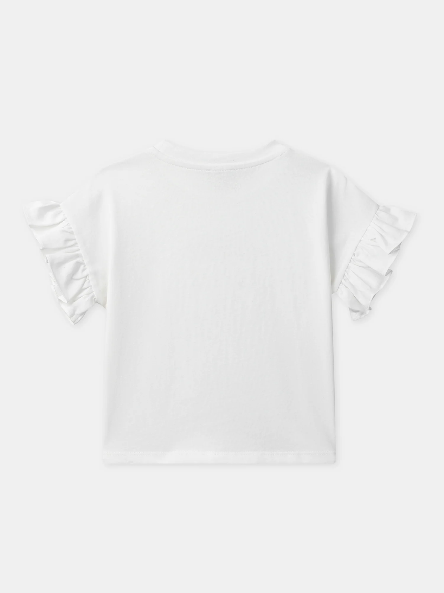 T-shirt blanc à volants Fille - Image 3