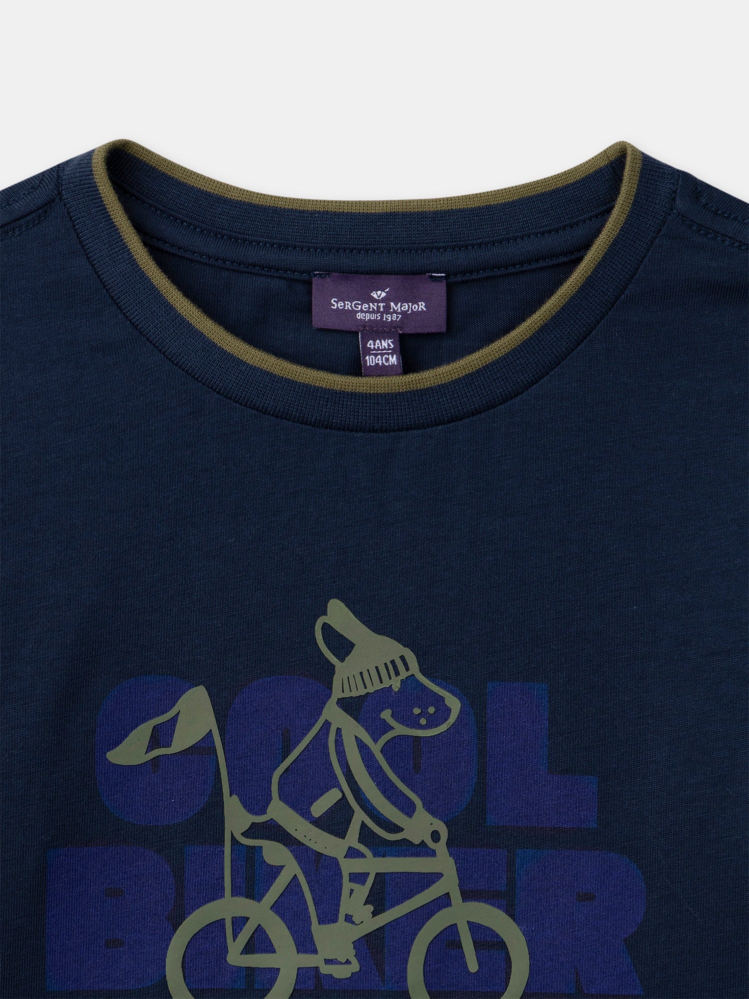 T-shirt bleu foncé imprimé chien Garçon - Image 4