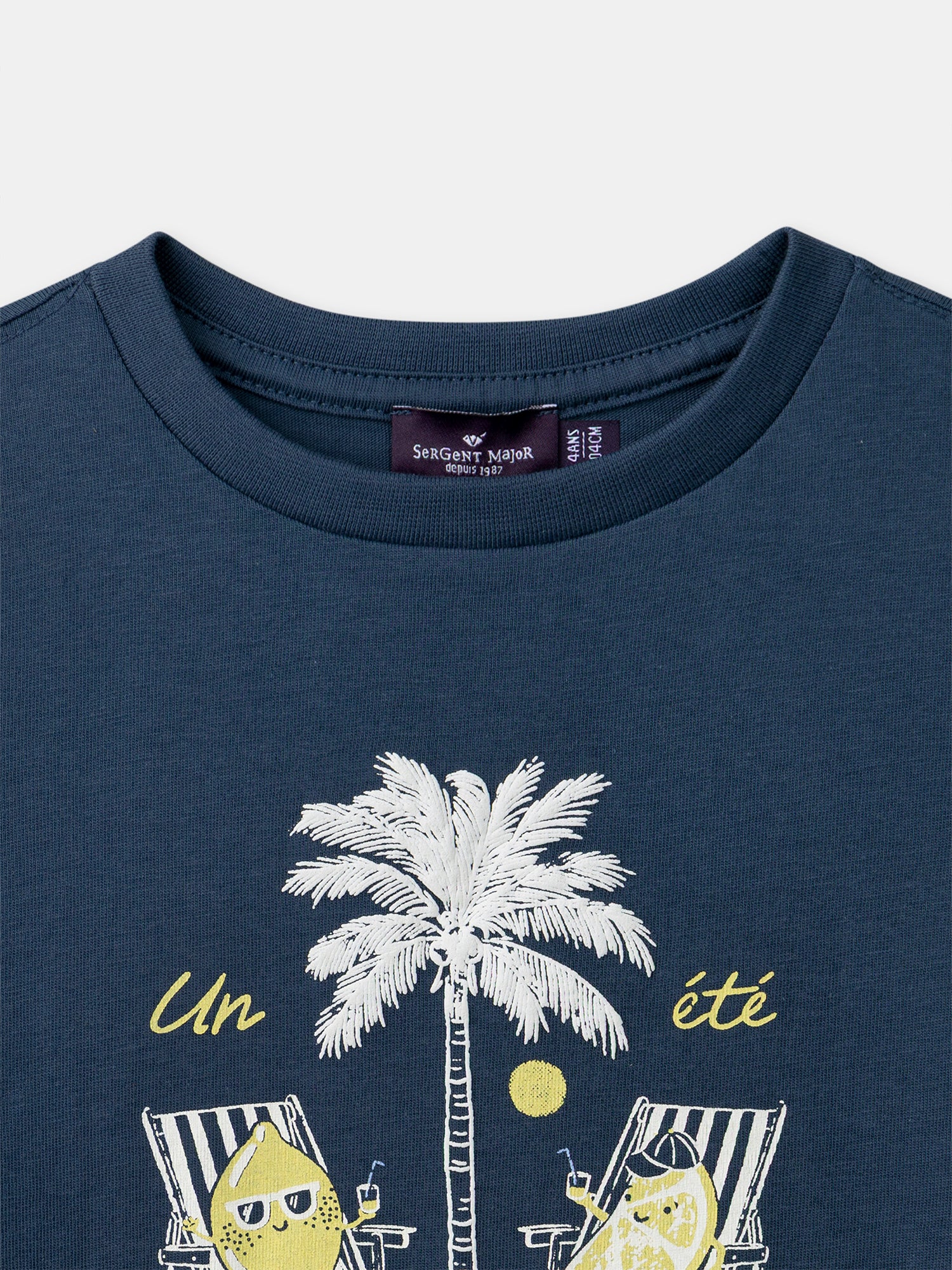 T-shirt bleu foncé imprimé citrons Garçon - Image 6