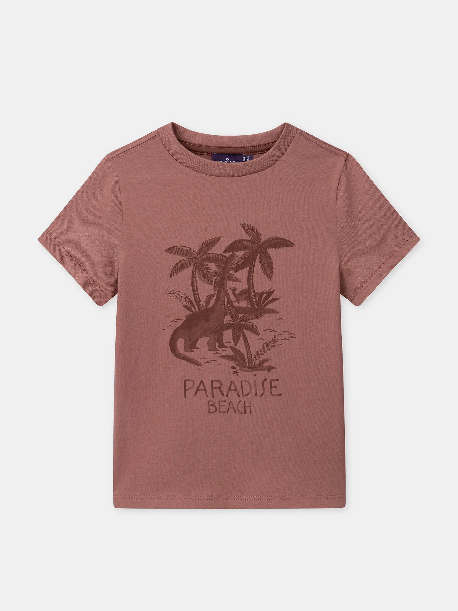 T-shirt bordeau imprimé dinausore Garçon