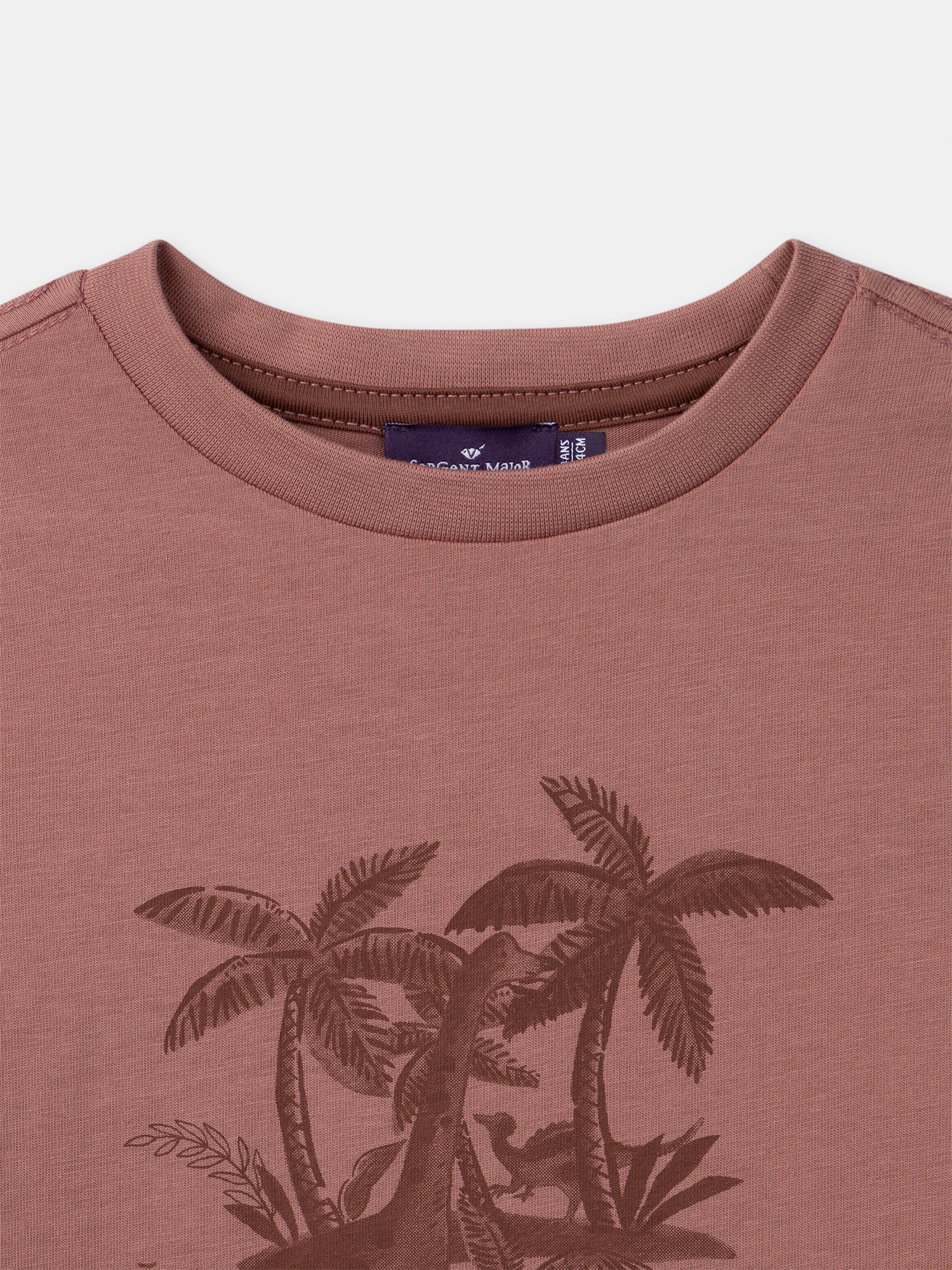 T-shirt bordeau imprimé dinausore Garçon - Image 2