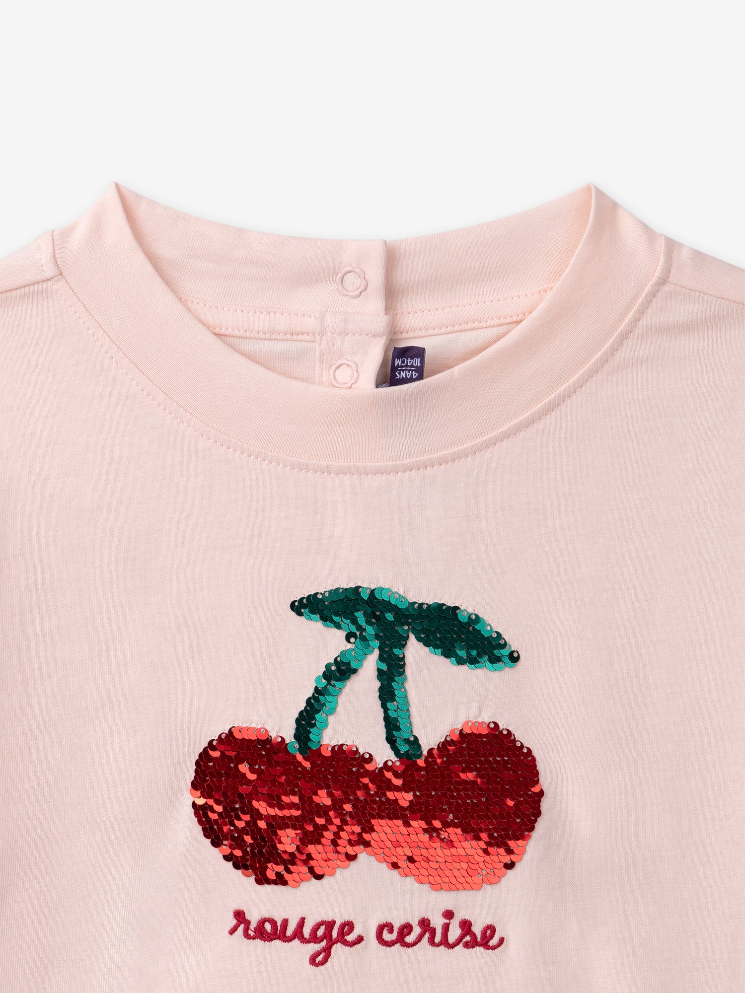 T-shirt cerise Ă sequins - Image 2