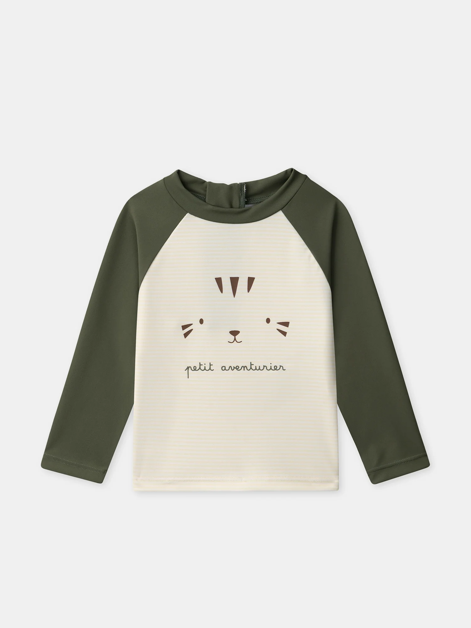T-shirt de bain vert et écru UPF 50+ Bébé Garçon