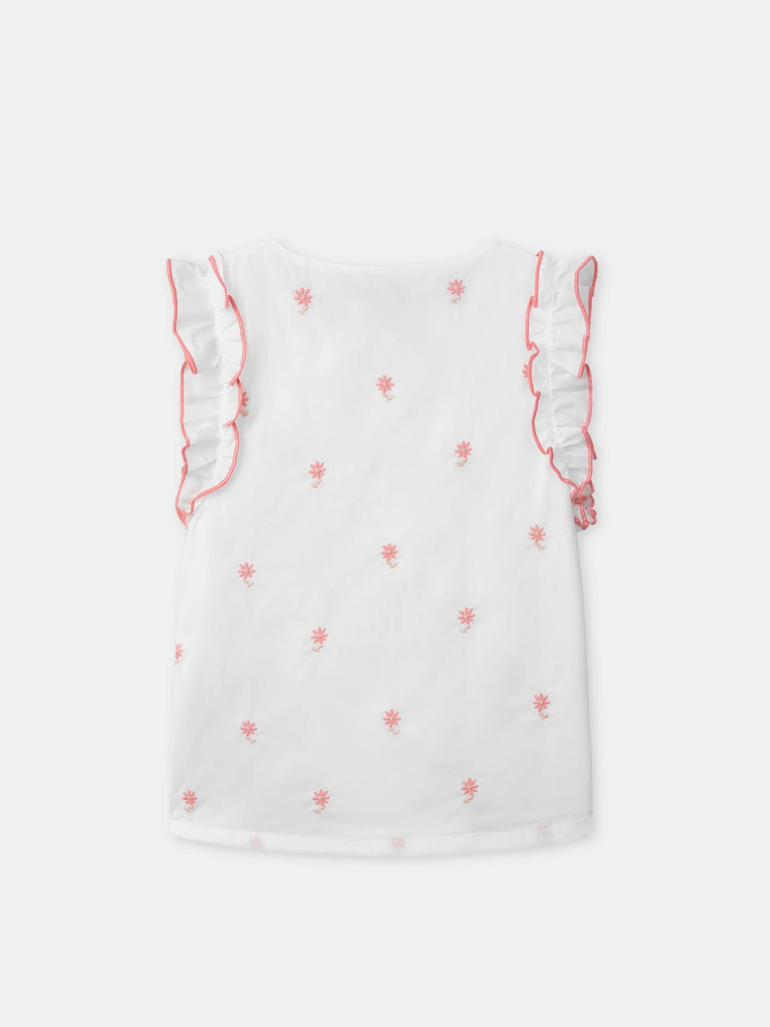 T-shirt écru à broderies fleurs Fille - Image 6