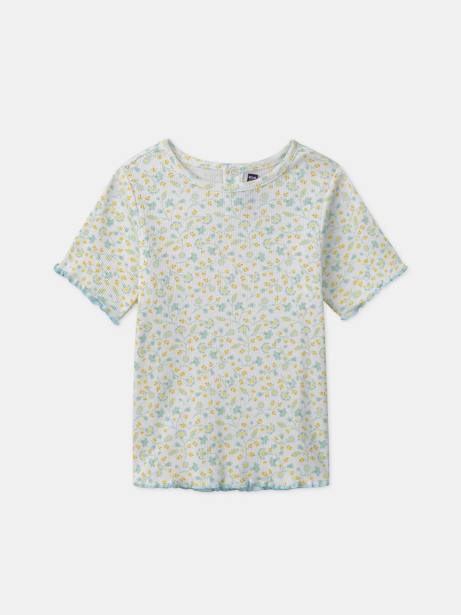 T-shirt écru à fleurs