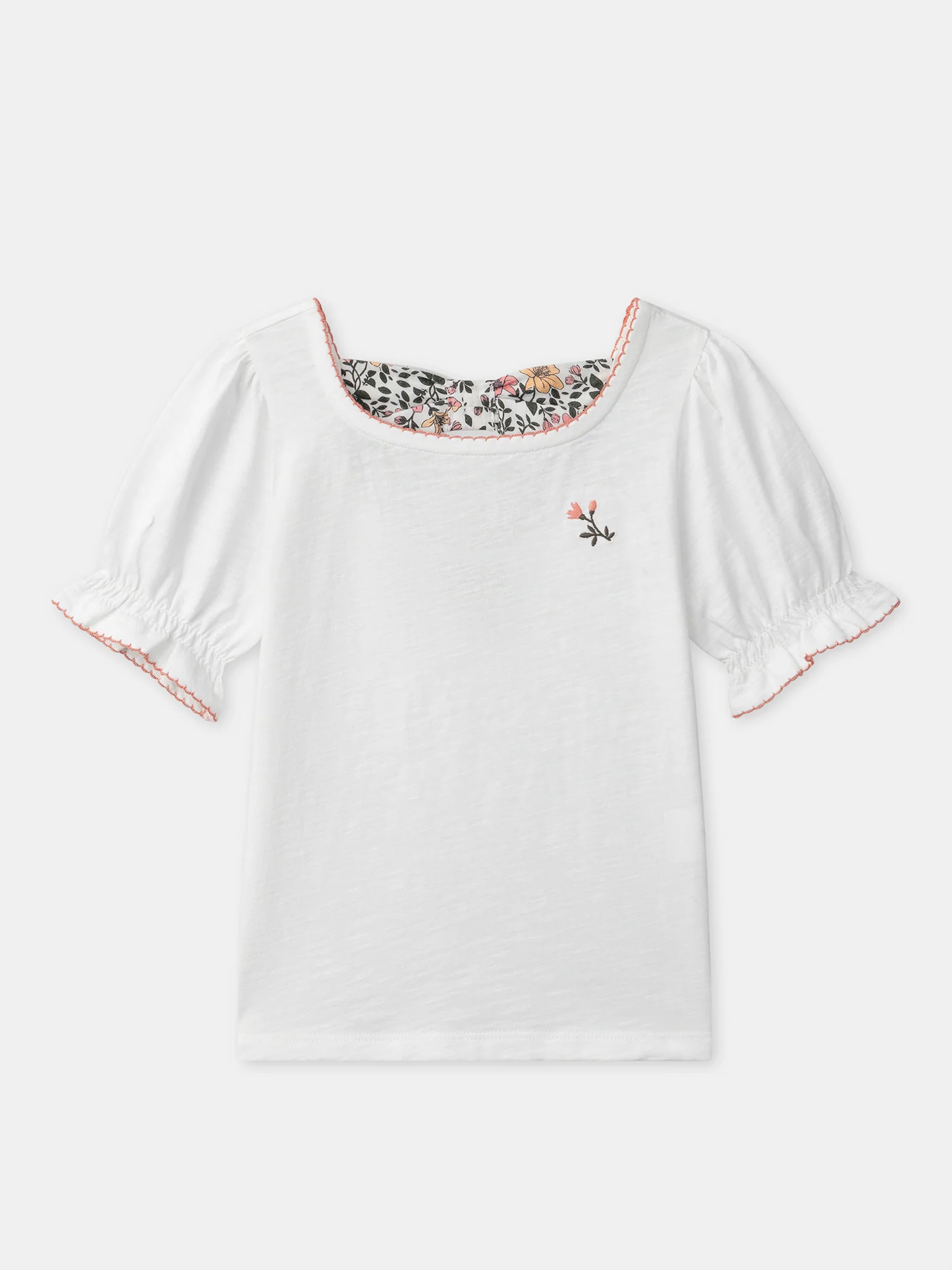 T-shirt écru à noeud Fille