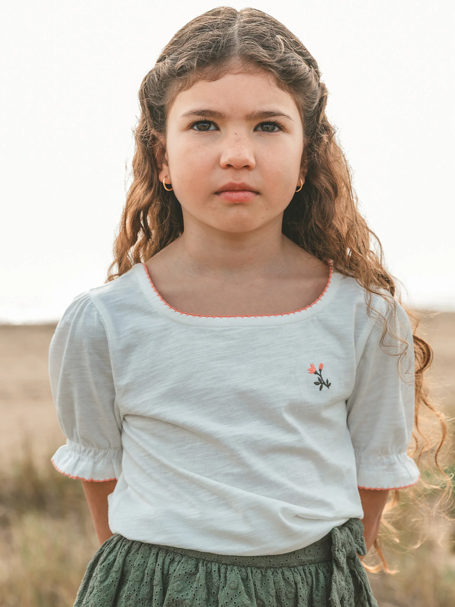 T-shirt écru à noeud Fille - Image 2