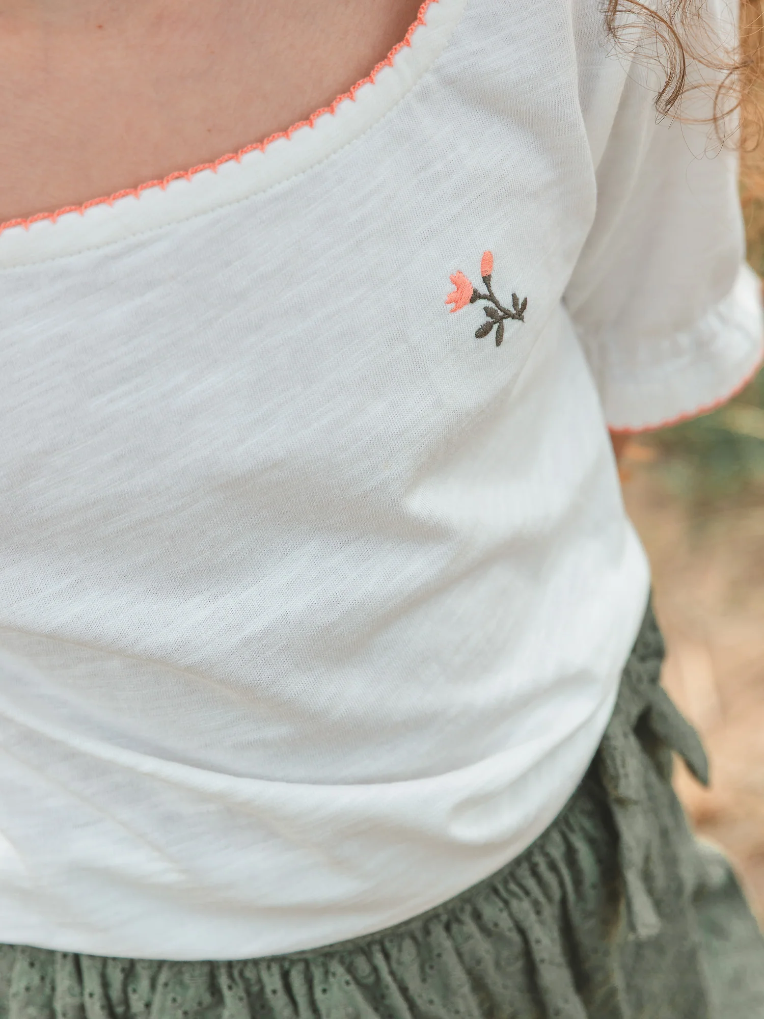 T-shirt écru à noeud Fille - Image 3