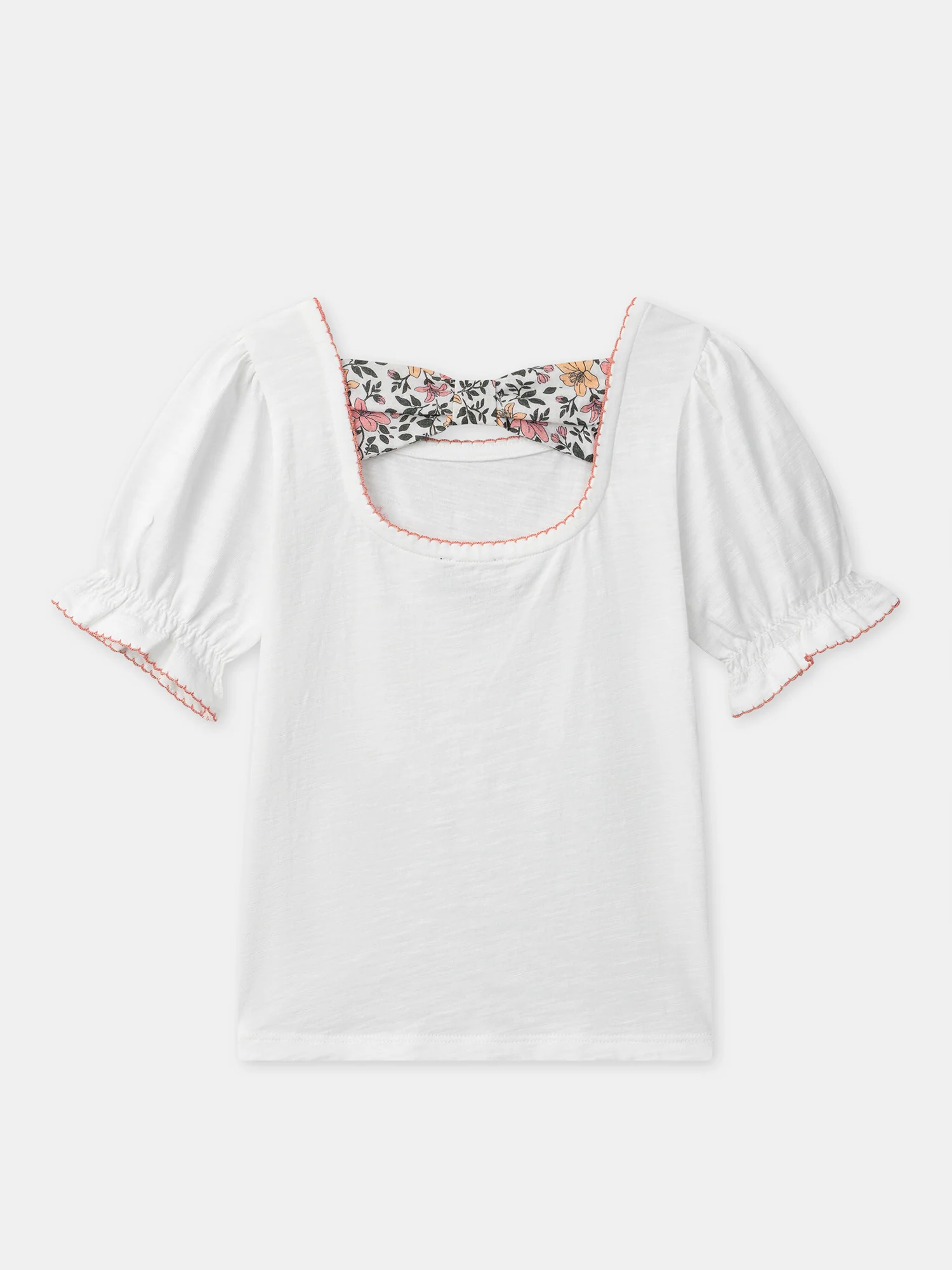 T-shirt écru à noeud Fille - Image 8