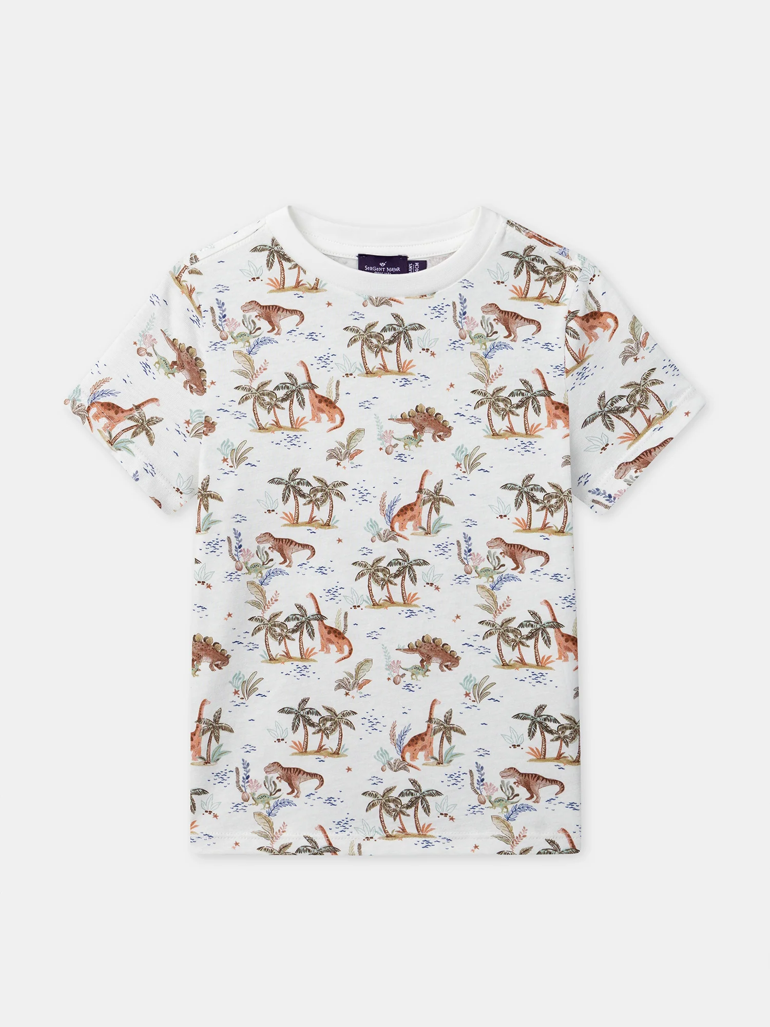 T-shirt écru imprimé dinosaure Garçon