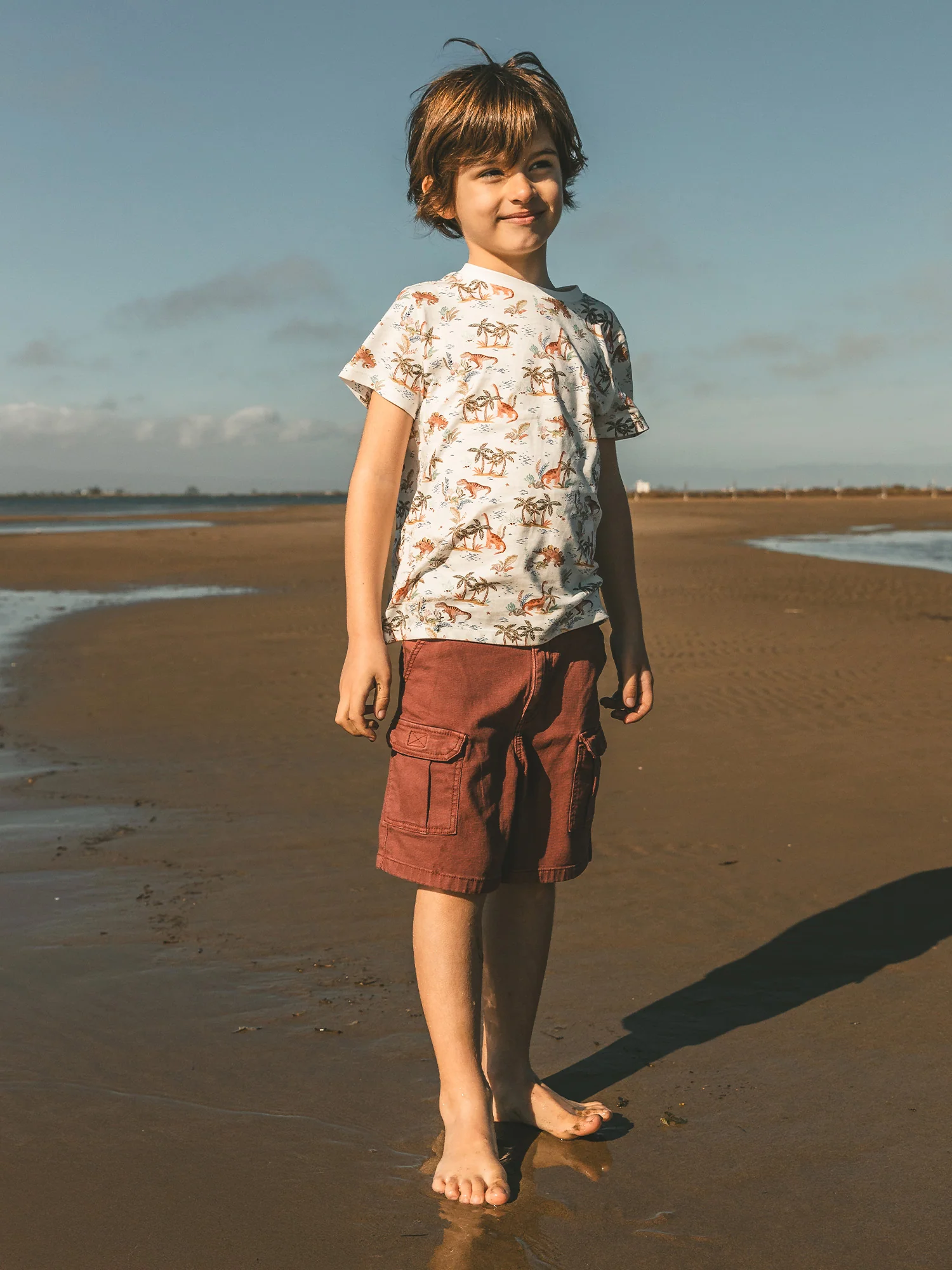 T-shirt écru imprimé dinosaure Garçon - Image 4