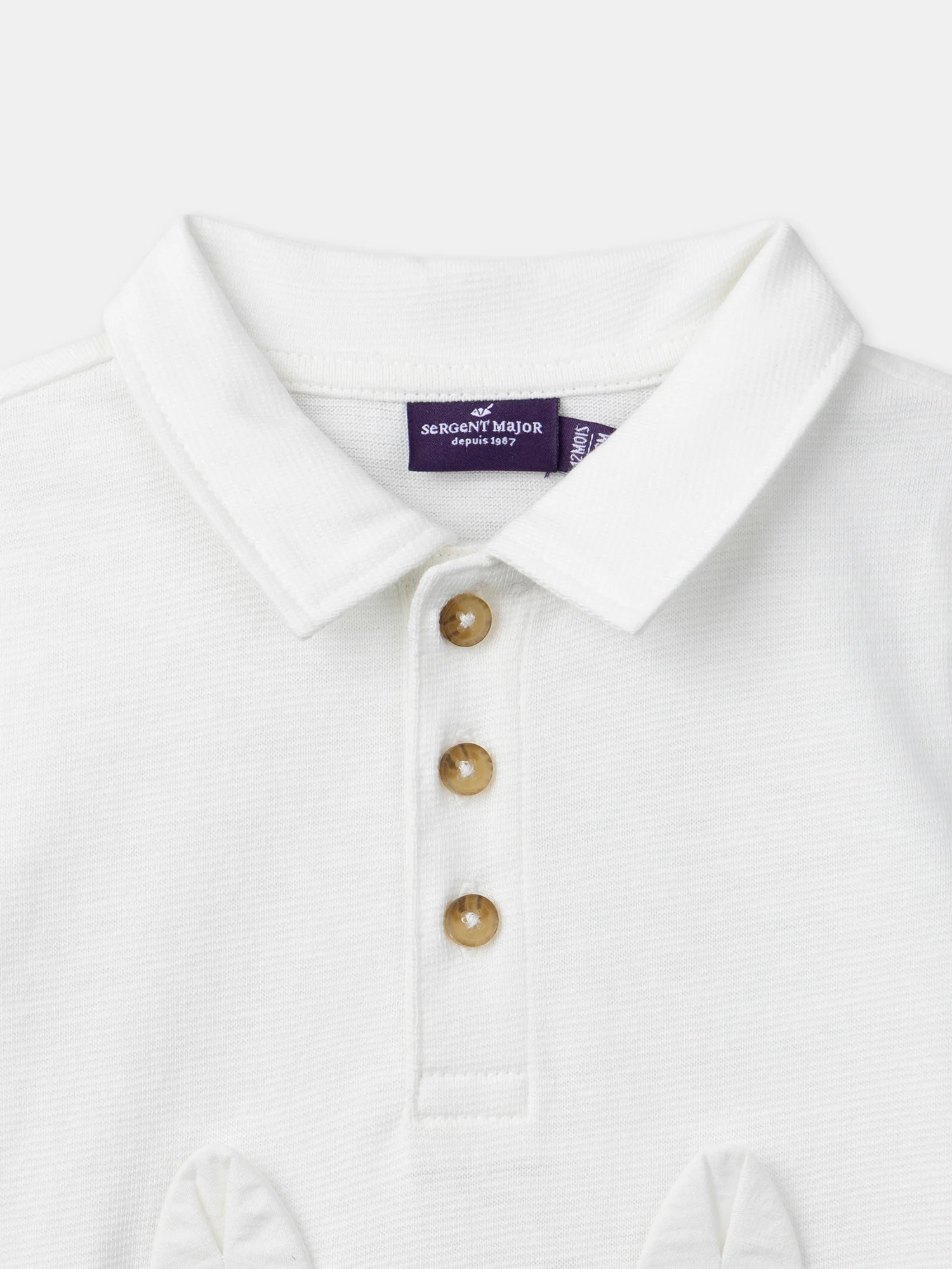 T-shirt écru stylo polo Bébé Garçon - Image 2