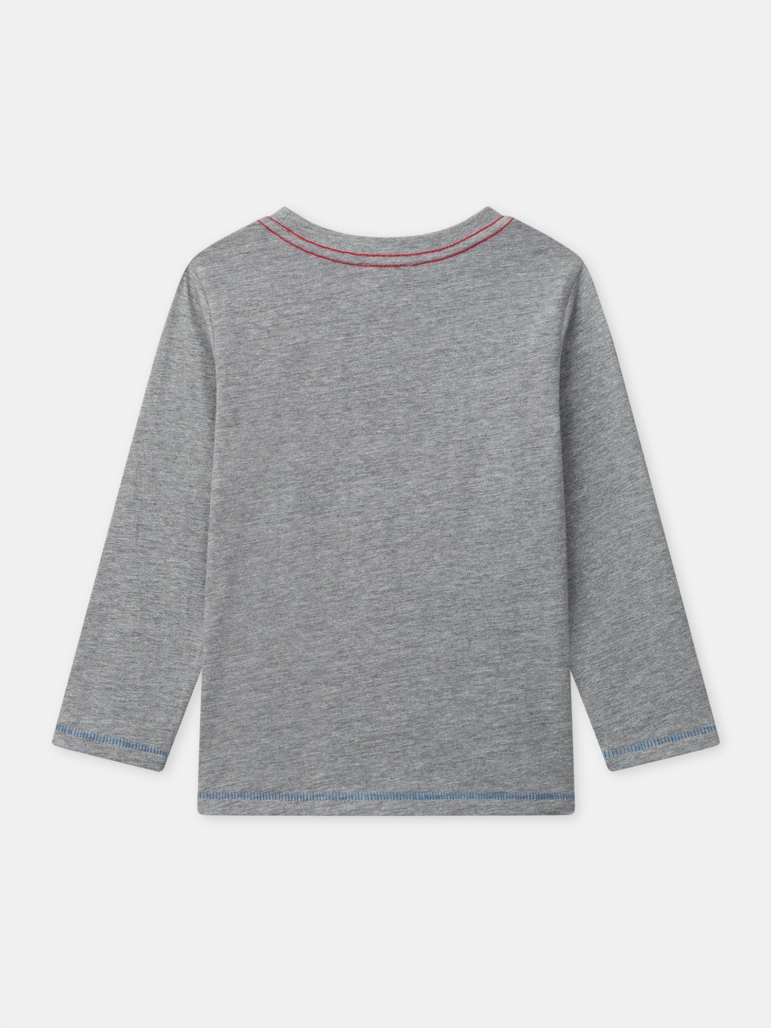 T-shirt gris imprimé tigre à manches longues Garçon - Image 5