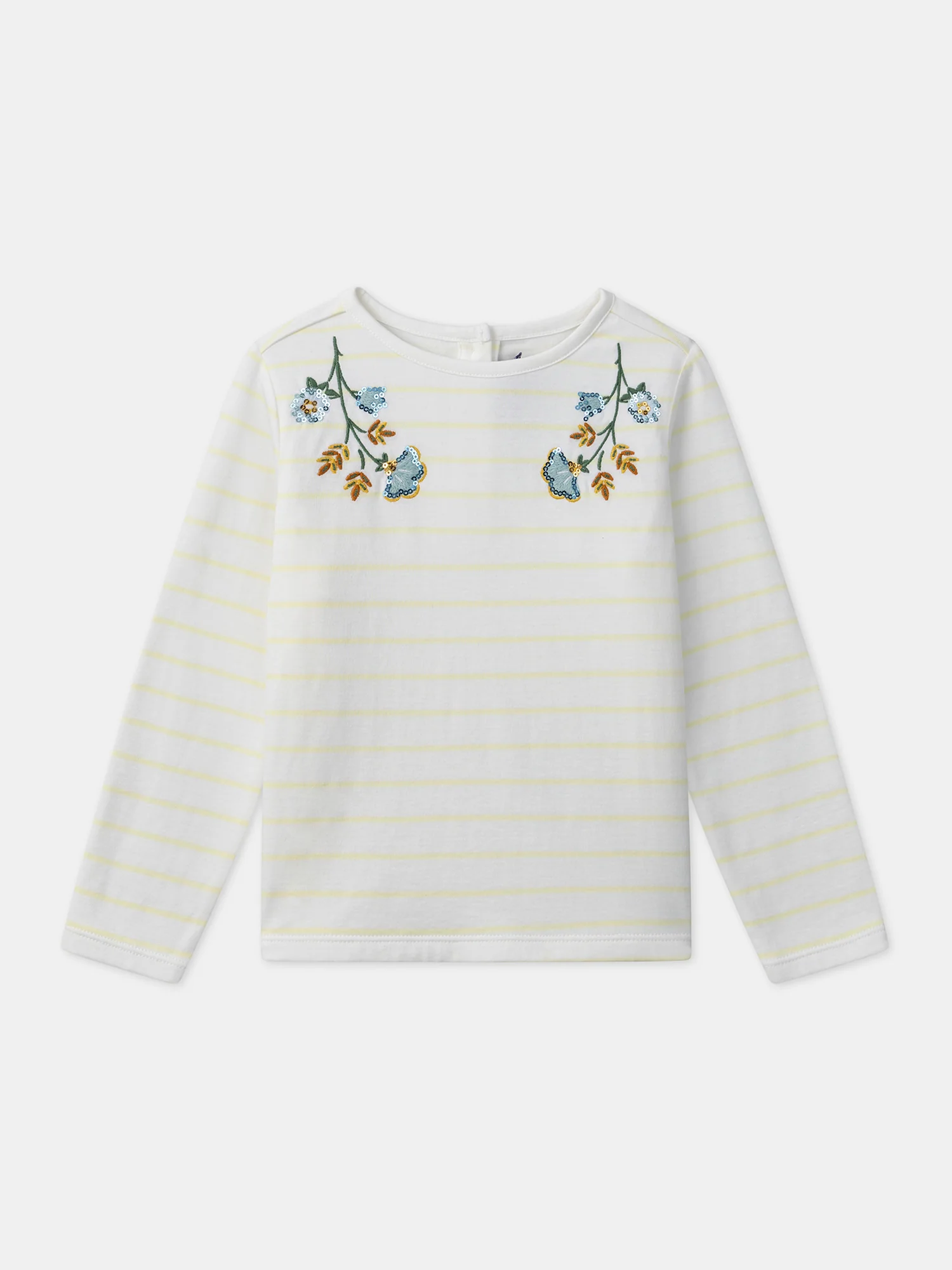 T-shirt marinière jaune sequins