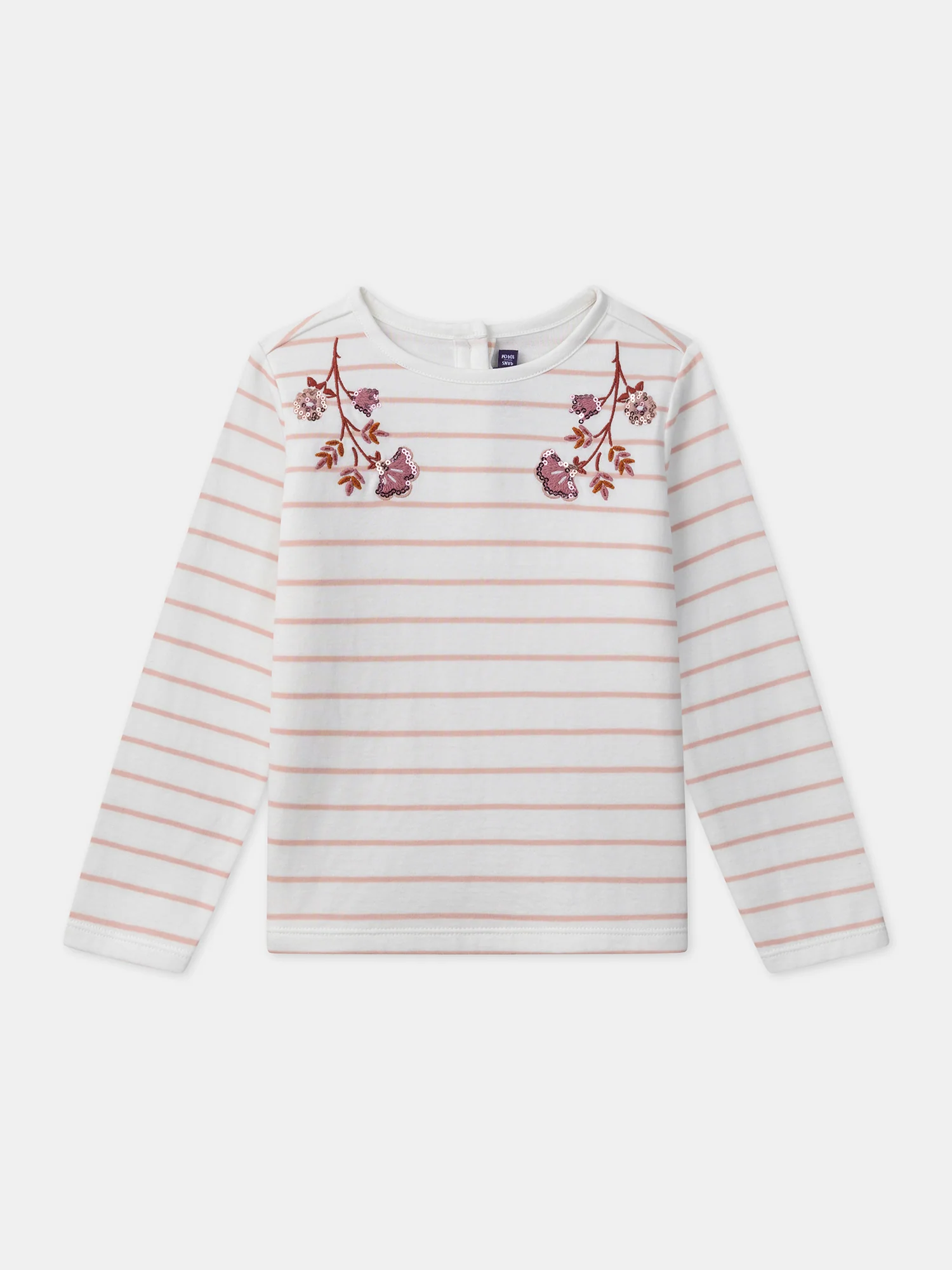 T-shirt marinière rose sequins